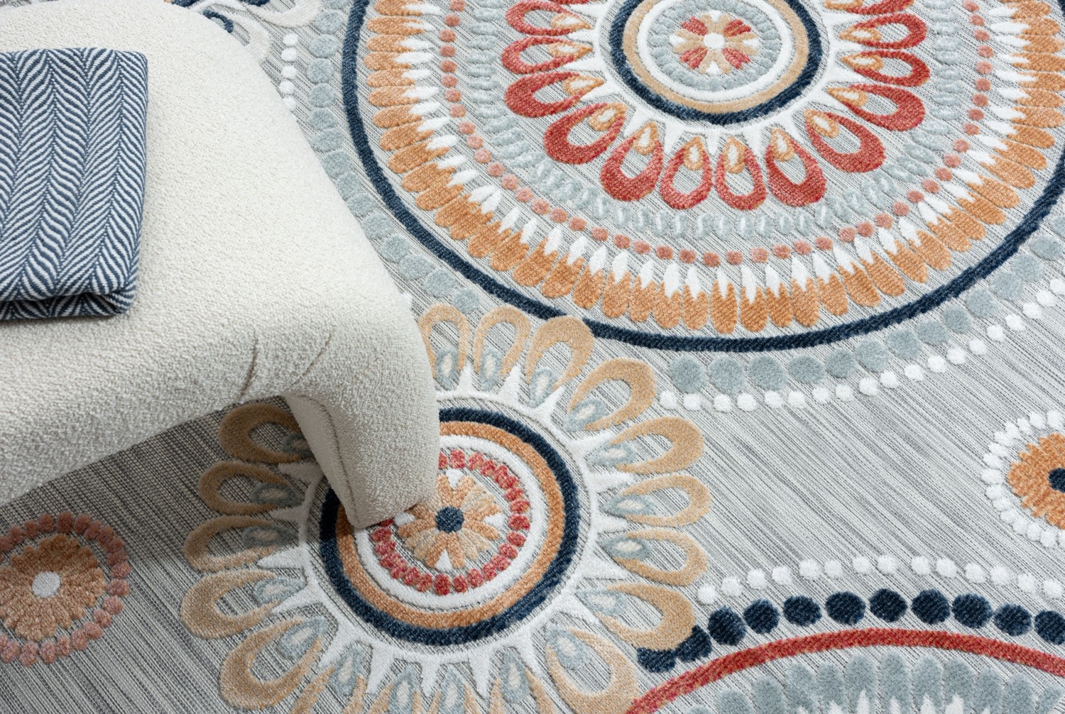 Myflair Möbel & Accessoires Teppich »Loop Lagerräumung«, rechteckig, 8 mm Höhe, modernes Design, Hoch-Tief Effekt, Outdoor geeignet, Balkon, Terrasse