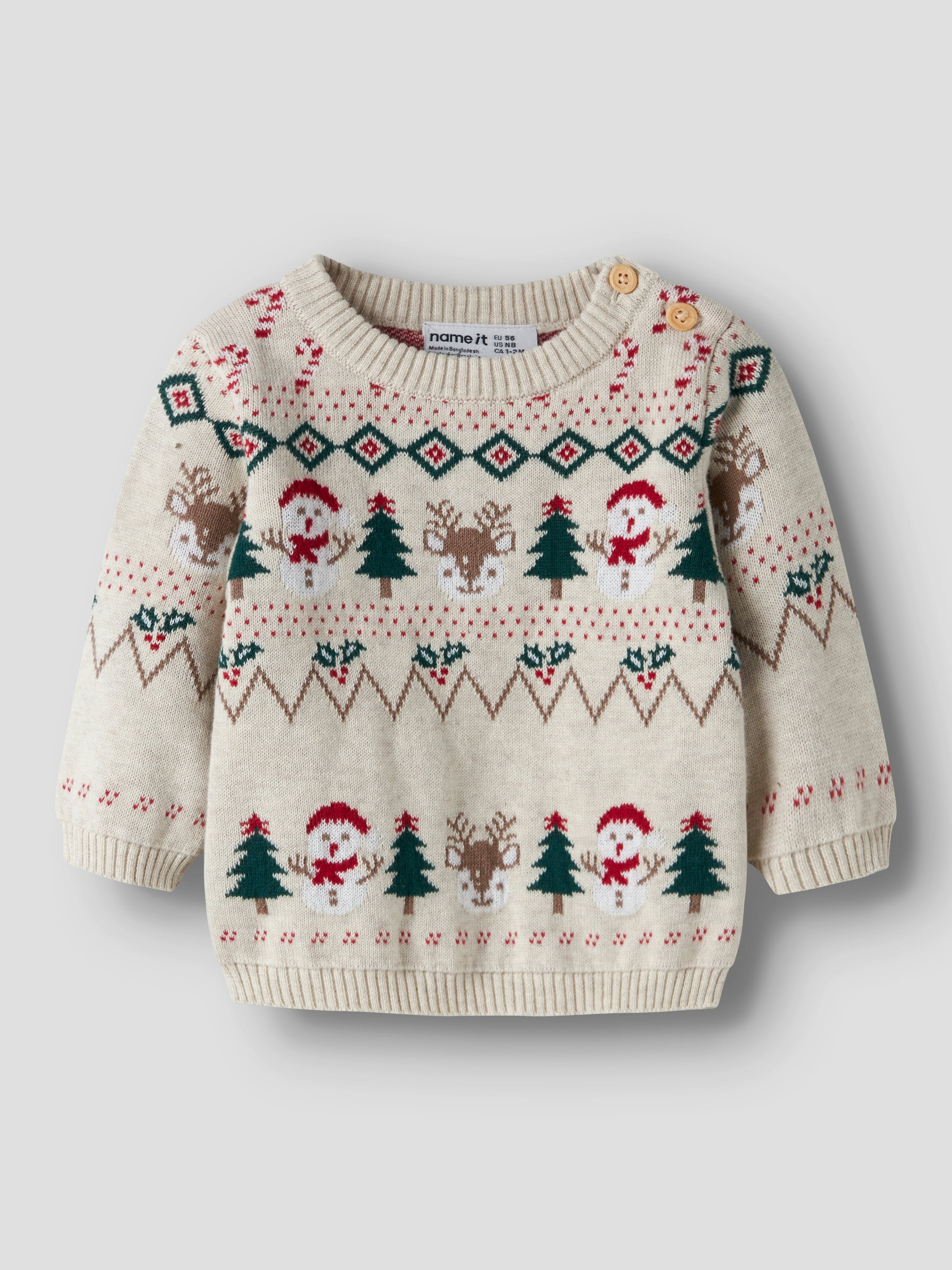 Name It Weihnachtspullover »NBNRALKO LS KNIT« Weihnachten, Baumwolle, regular fit