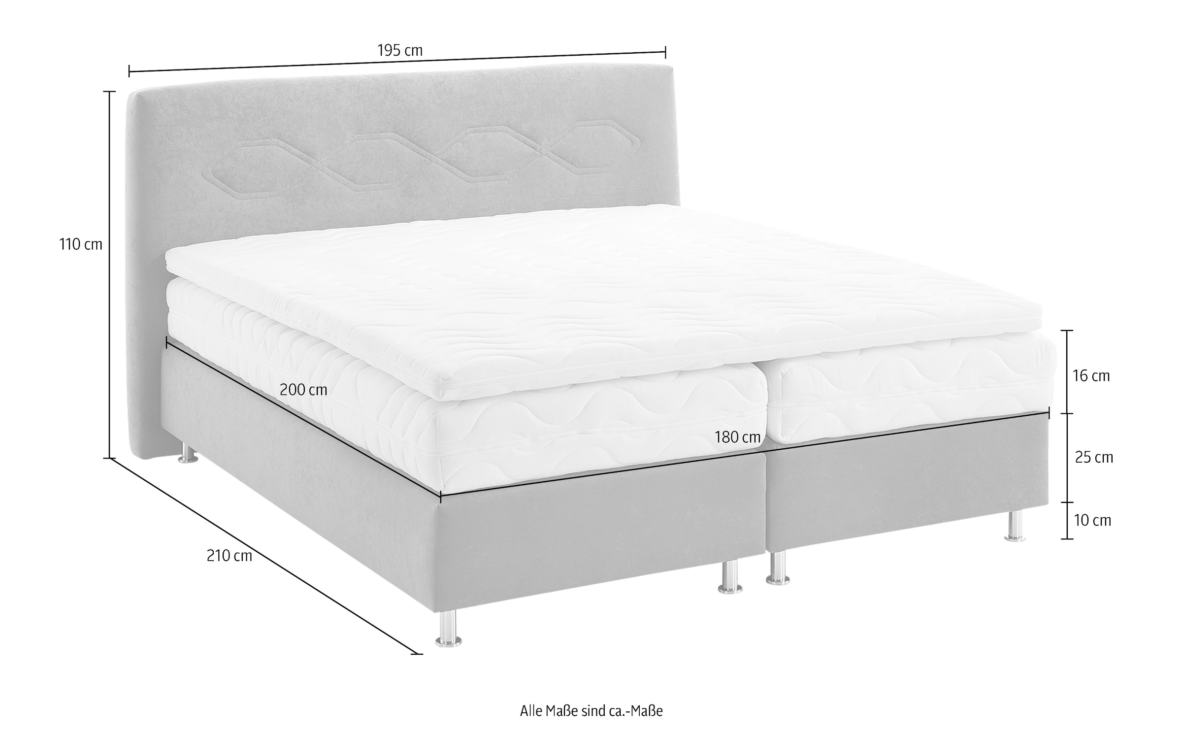 Westfalia Schlafkomfort Boxspringbett, wahlweise mit Topper