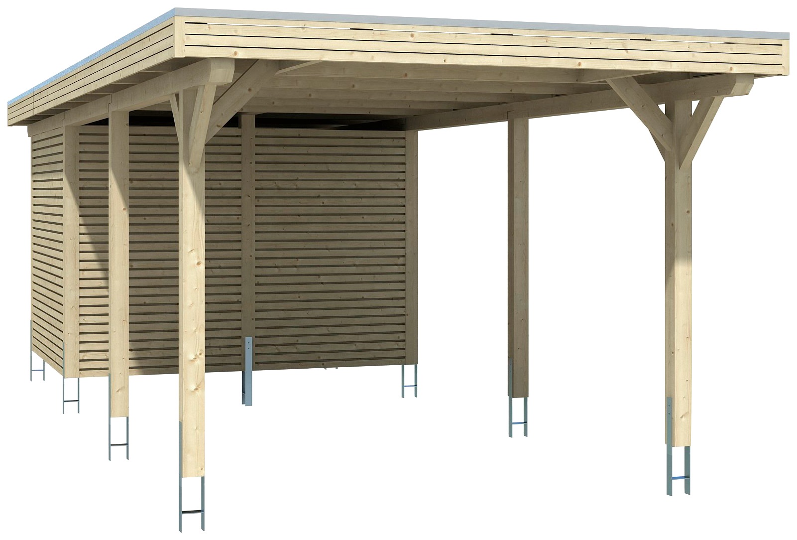 Skanholz Einzelcarport »Spessart«, Leimholz-Nordisches Fichtenholz, 291 cm, weiß