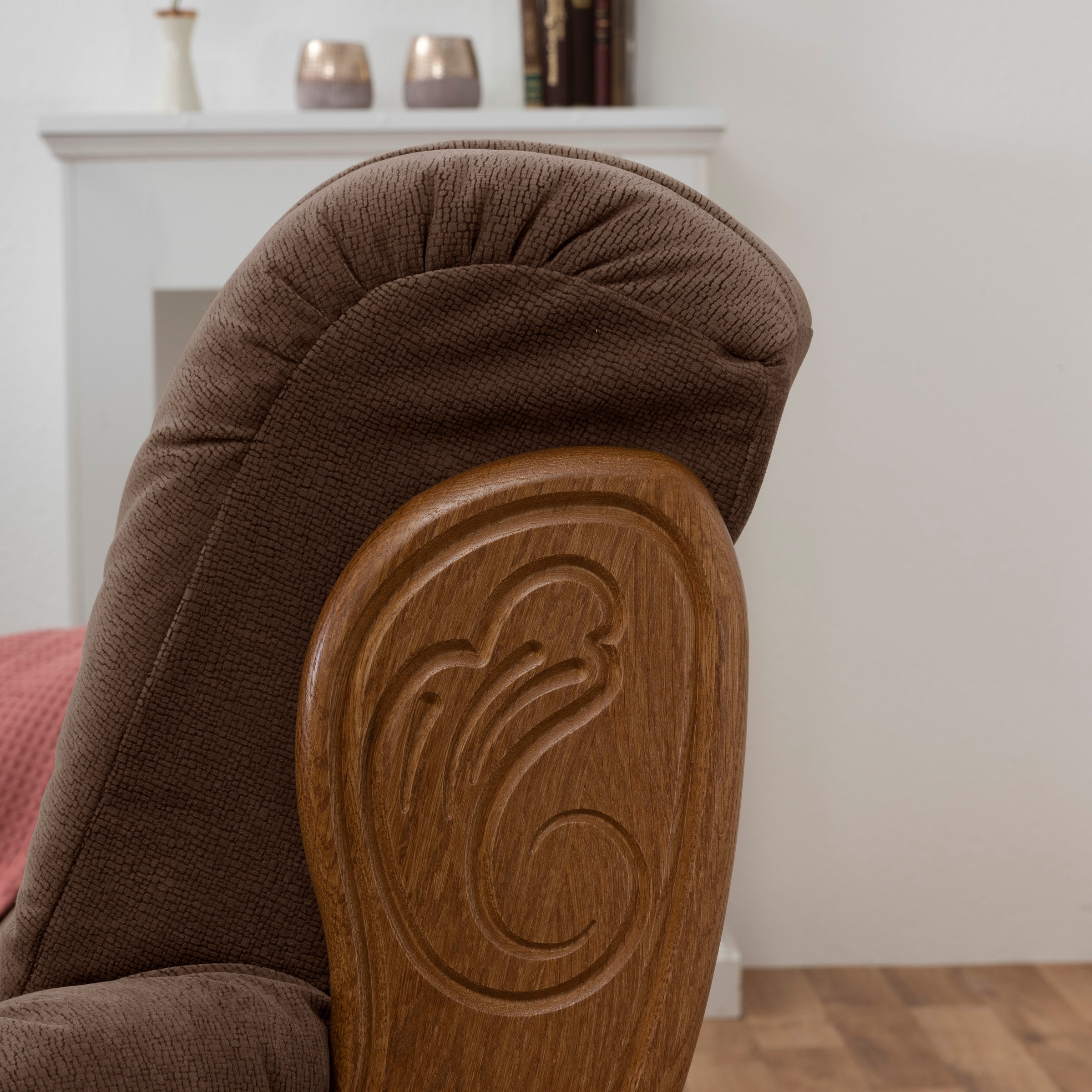 Max Winzer® 2-Sitzer »Texas, dekoratives Holzgestell aus Eiche mit gefrästen Ornamenten«, bequemer Retro Klassiker, kompakte Stellfläche Breite 147cm