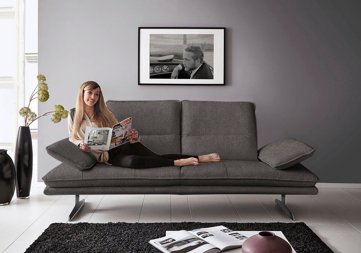 W.SCHILLIG 2-Sitzer »broadway, Designsofa mit tollem Sitzkomfort«, Sitztiefenverstellung, Kopfteil- & Seitenteilverstellung, Breite 216cm