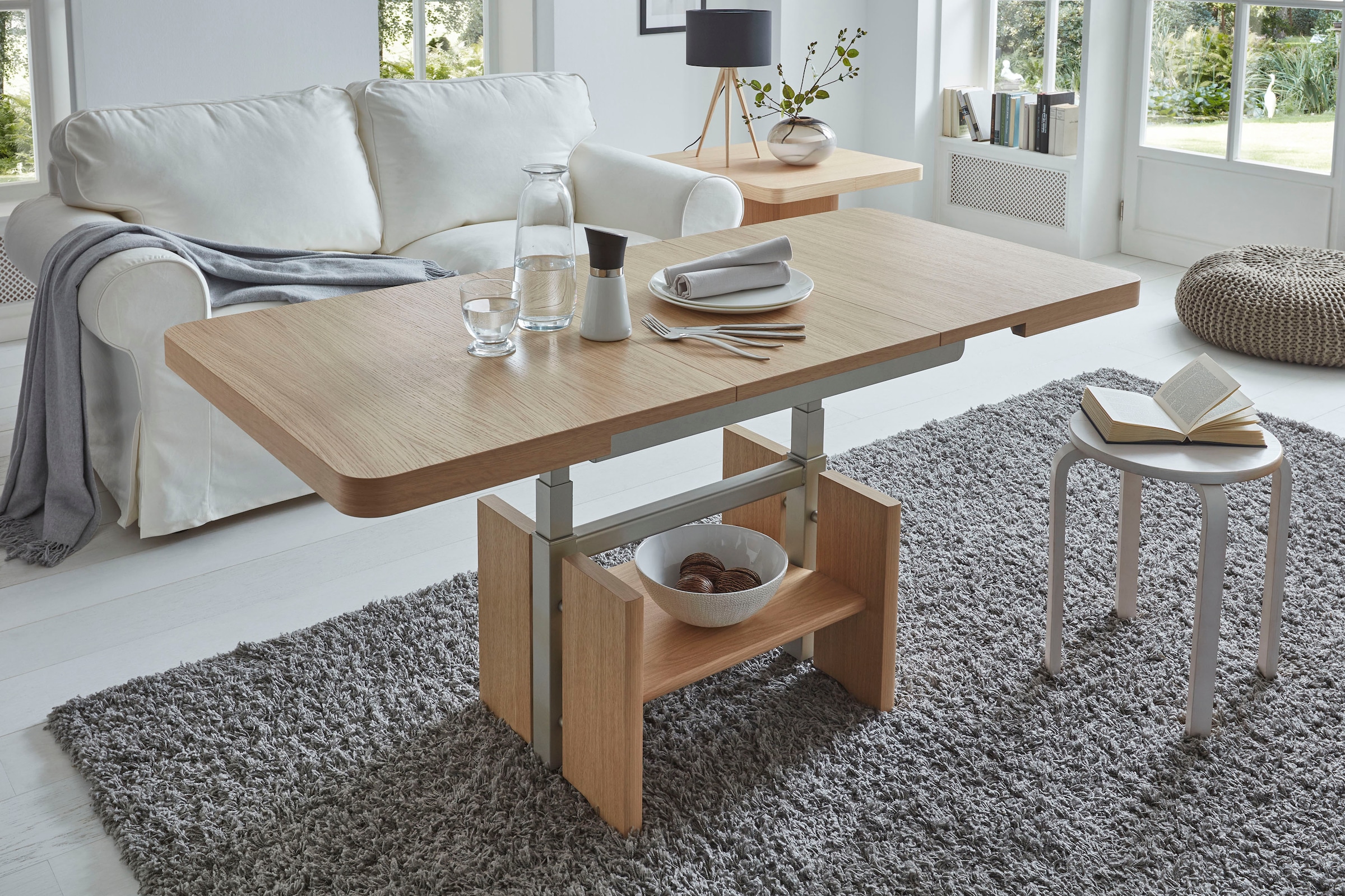 Vierhaus Couchtisch »Kiya«, Platte Echtholz furniert, Wangen und Ablage, fu günstig online kaufen