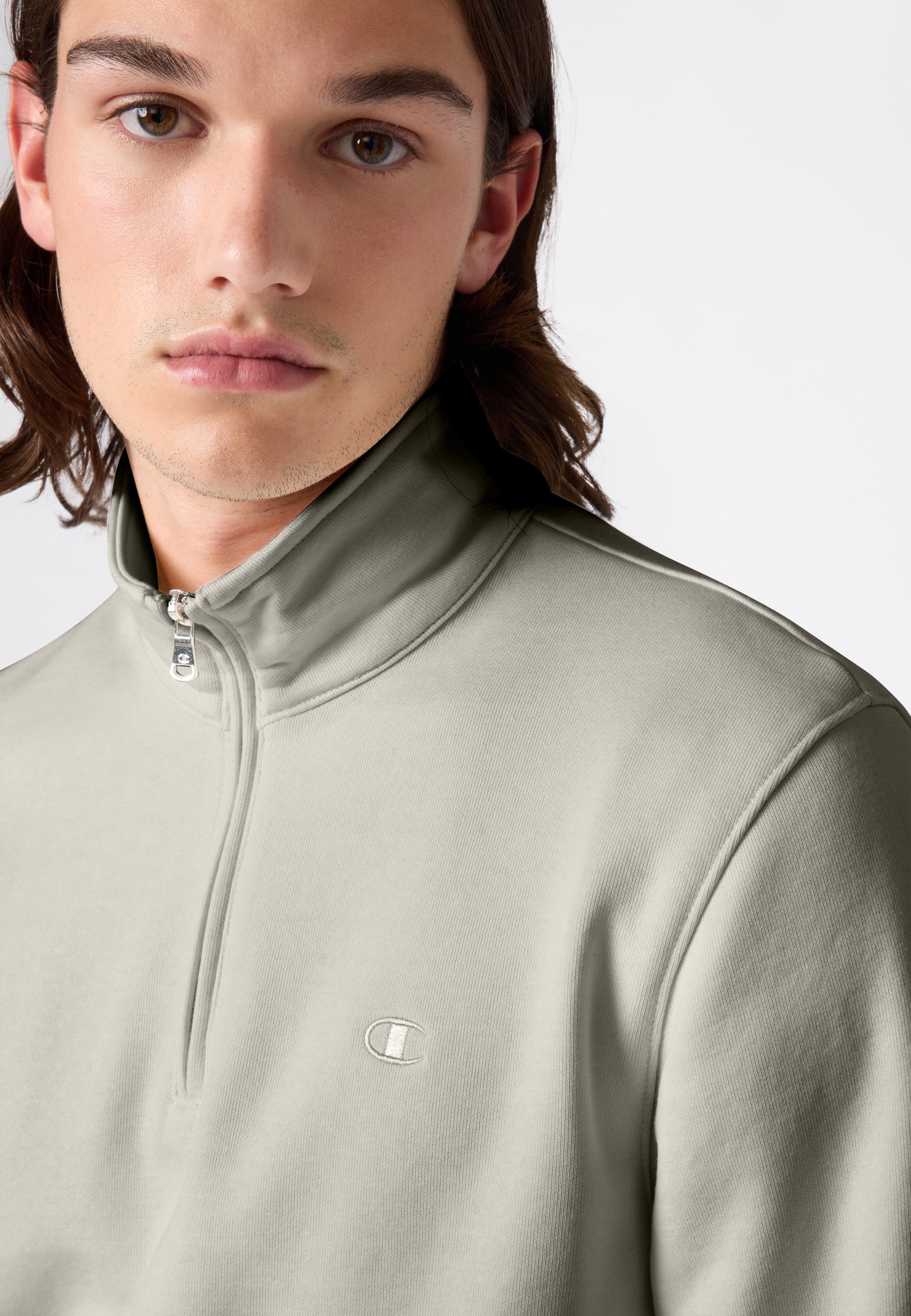 Champion Sweatshirt »ICONS TONAL Half Zip Sweatshirt«, mit halbem Reißverschluss, aus Baumwolle und Polyester, normale Länge
