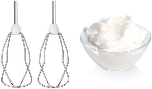 BOSCH Handmixer »CleverMixx MFQ2600W, Edelst. Besen/Knethaken, 4 Stufen, Ständer, weiß«, 375 W, Turbotaste, leichtes Gehäuse, Made in Europe