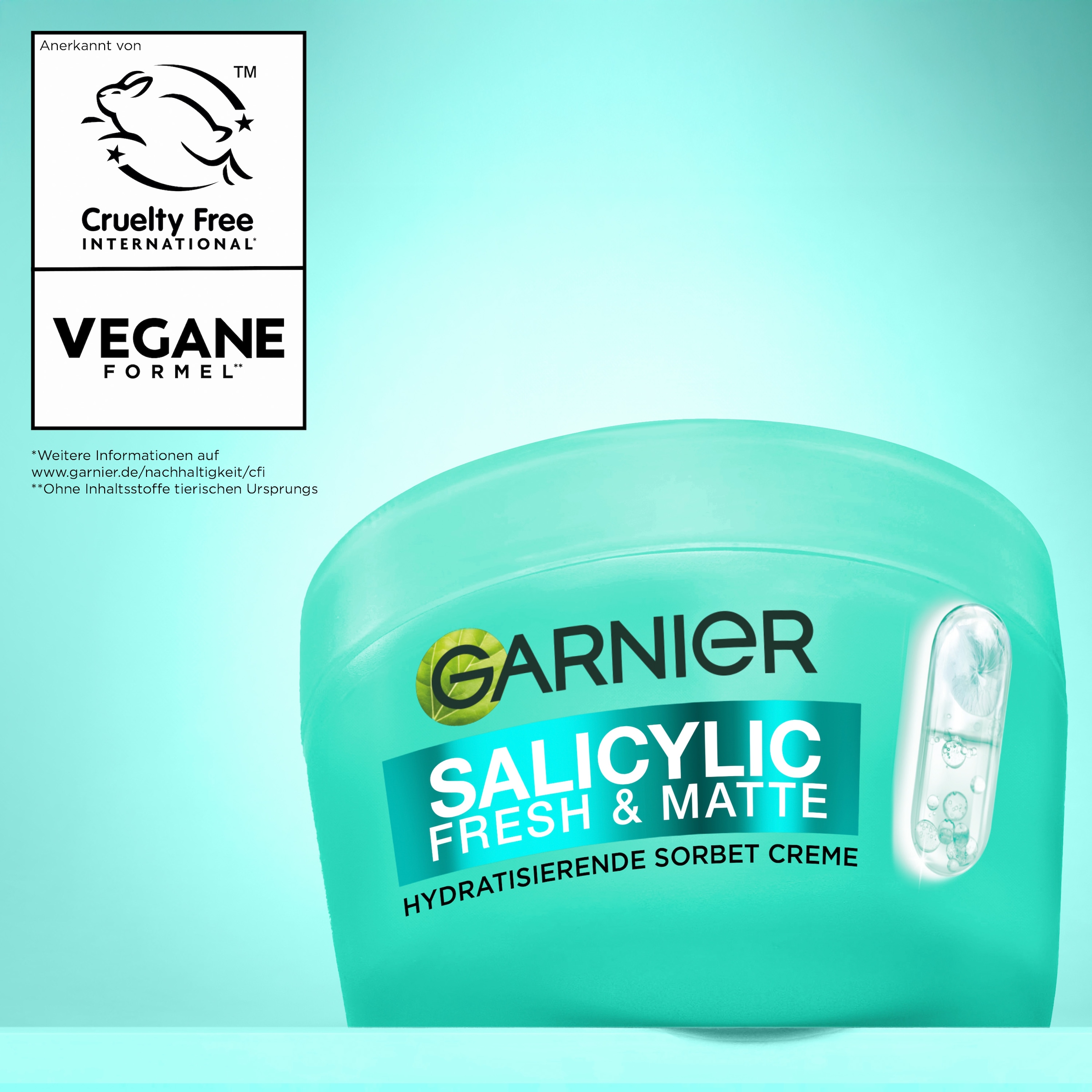 GARNIER Tagescreme »FRESH & MATTE SALICYLIC SORBET CREME« sanftes Peeling gegen Pickel und Unreinheiten