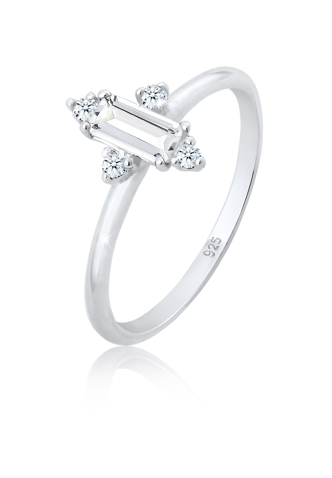 Elli DIAMONDS Verlobungsring Edel (0.06 Topas »Verlobung ct.) Diamant Silber« 925