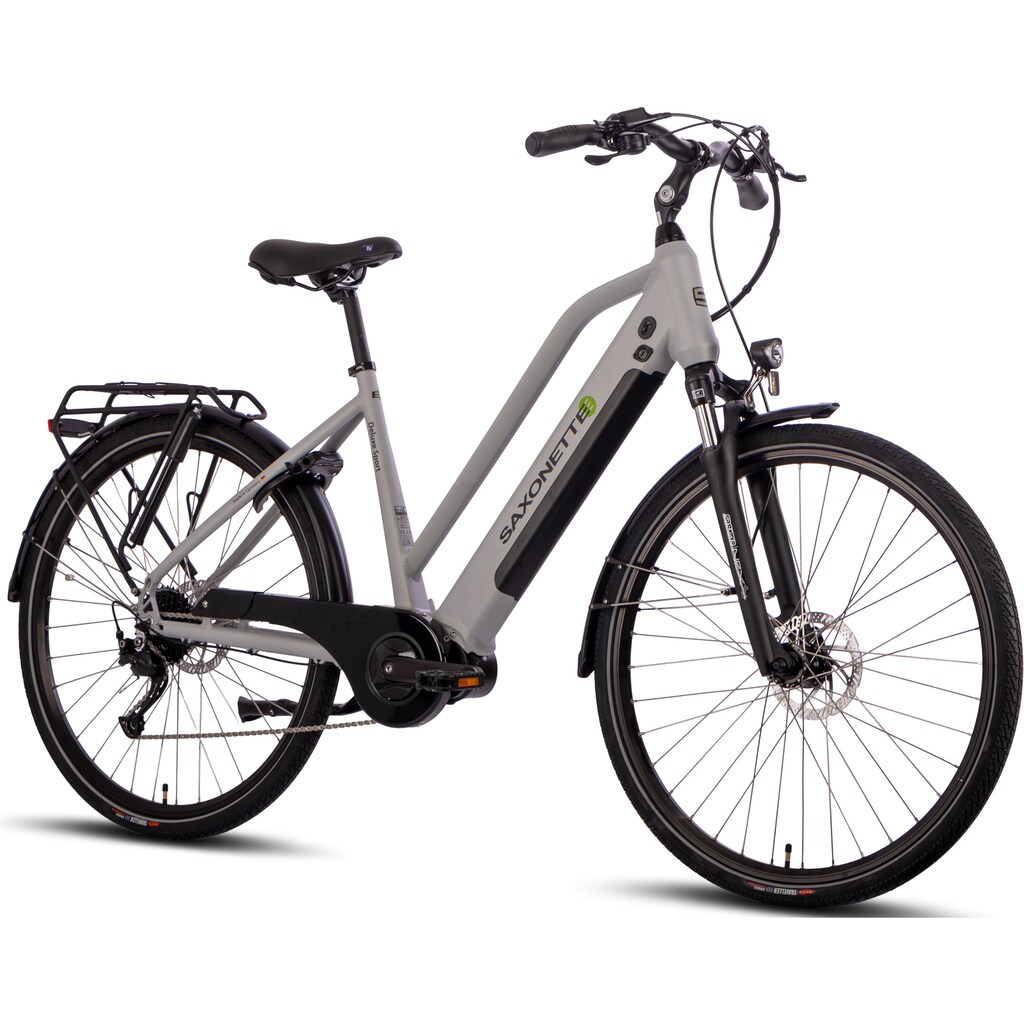 SAXONETTE E-Bike »Deluxe Sport Lady«, 9 Gang, Shimano, Alivio, Mittelmotor 250 W