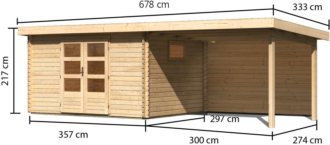 Karibu Gartenhaus »Trittau 4«, aus hochwertiger nordischer Fichte