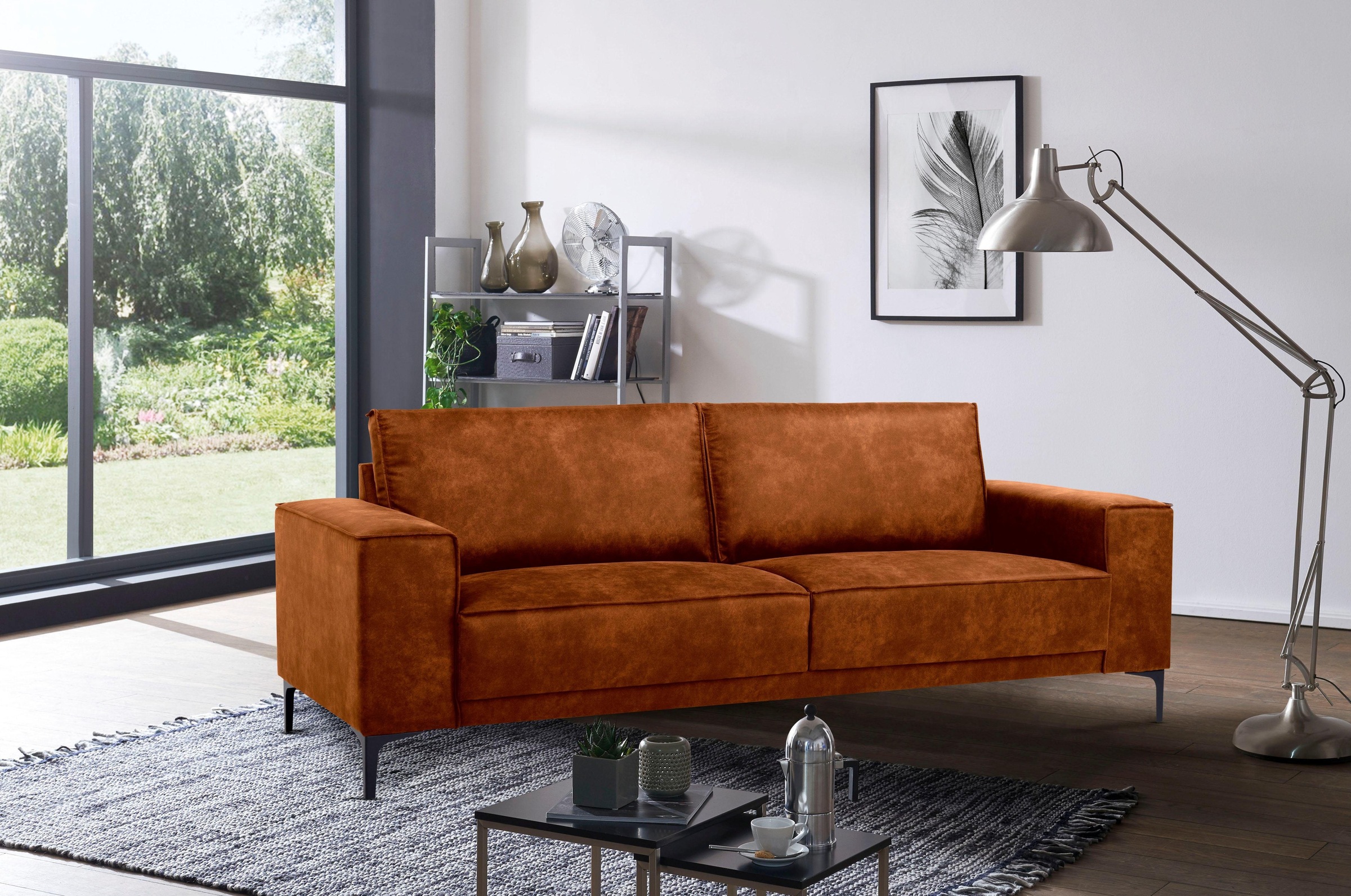 Places of Style 3-Sitzer »3er Sofa Oland, Struktur, Flachgewebe, Luxus-Micr günstig online kaufen