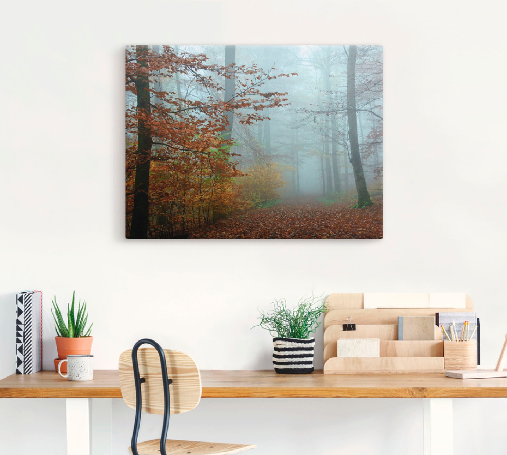 Artland Wandbild »Nebel im Herbstwald«, Wald, (1 St.), als Leinwandbild, Poster, Wandaufkleber in verschied. Größen