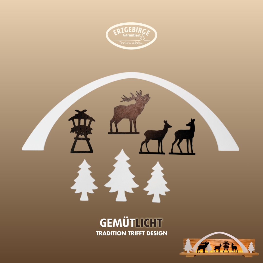 Weigla Dekofigur »Figurenset "Wald" für WEIGLA Dekosockel, aus Holz« Erzgeb günstig online kaufen