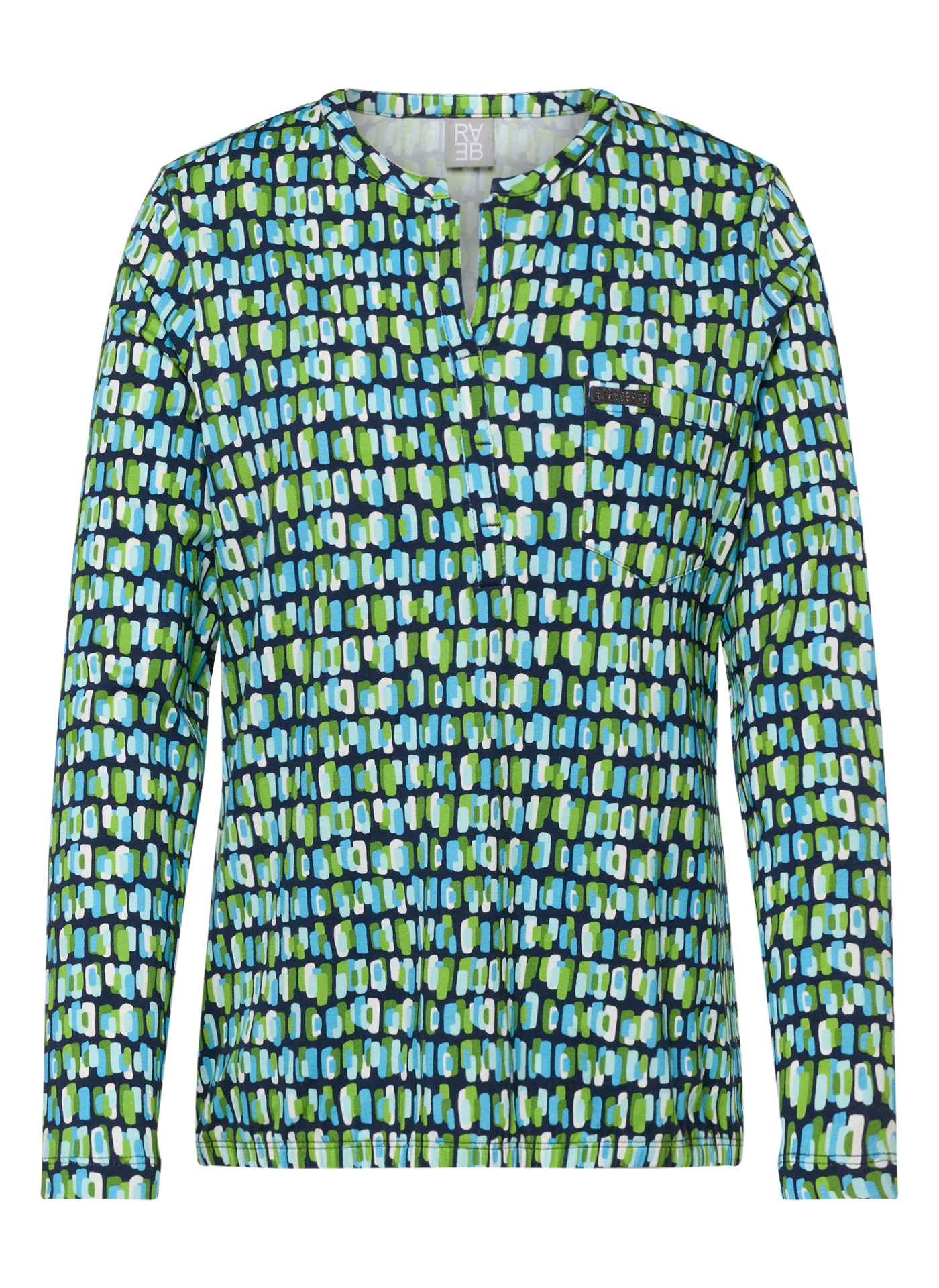Rabe Langarmshirt mit grafischem Muster