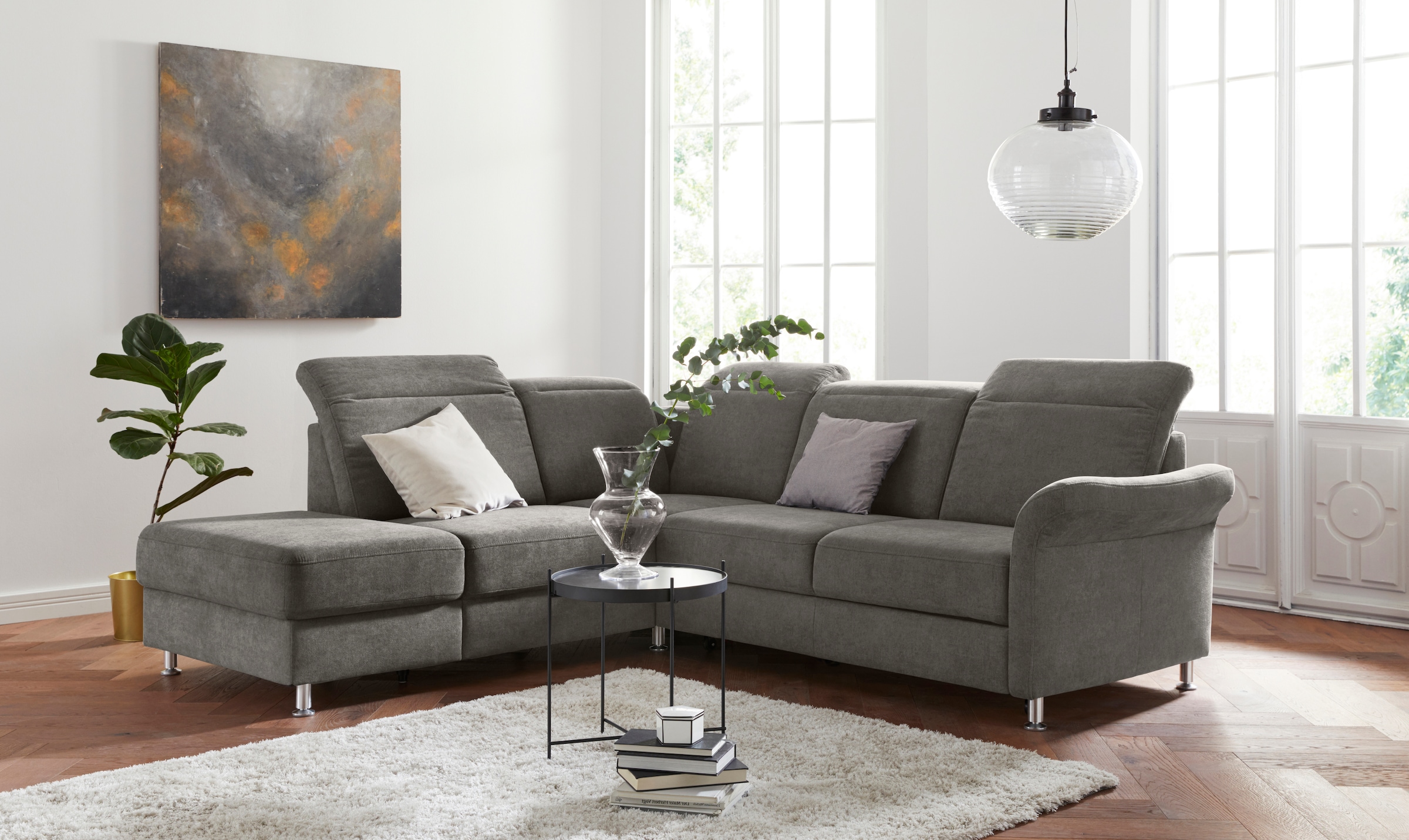 sit&more Ecksofa »Darwin L-Form«, inklusive Federkern, wahlweise mit Kopfte günstig online kaufen