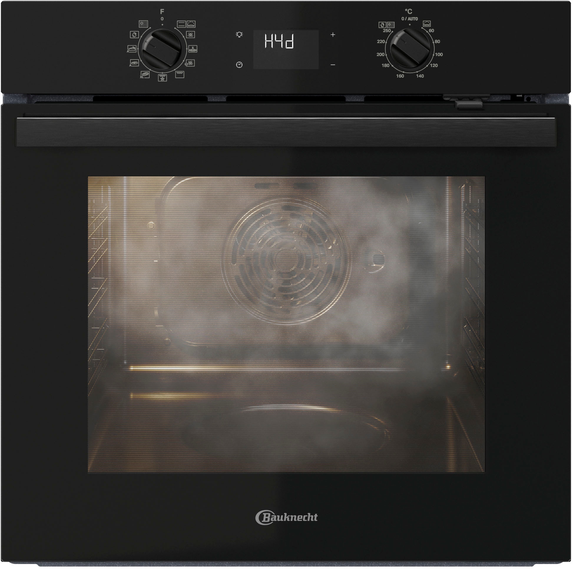 BAUKNECHT Einbaubackofen  »BBA285PU1ZK«, mit 1-fach-Teleskopauszug, Pyrolyse-Selbstreinigung, Easy Grill - eiaches Grillen im Backofen