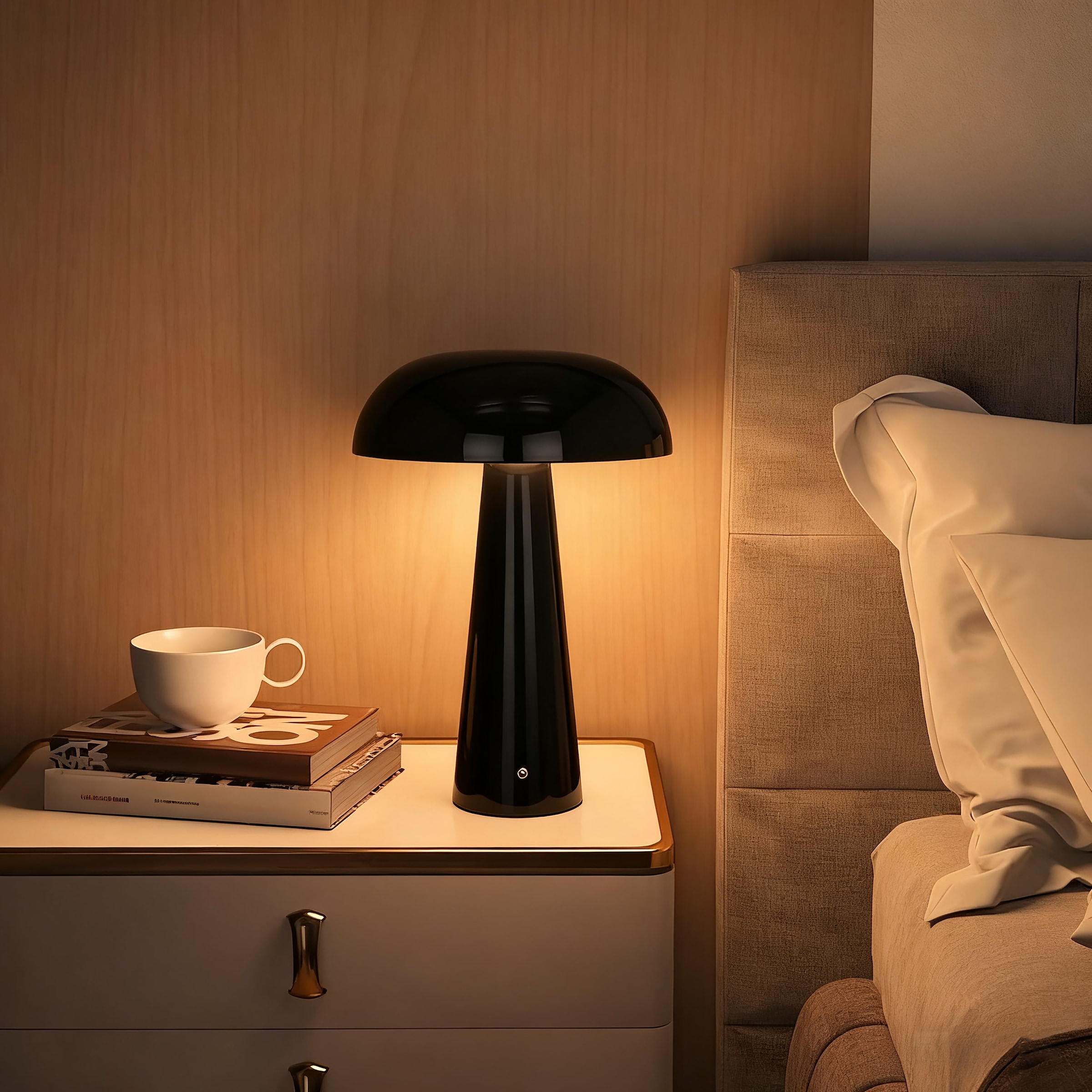 OTTO home LED Tischleuchte »Katniss - Akkuleuchte« LED-Modul 1 Stk. warmweiß - kaltweiß Dimmbar, Farbwechsel, 2600 mAh Akku, USB-C, Akkulampe, Tischlampe