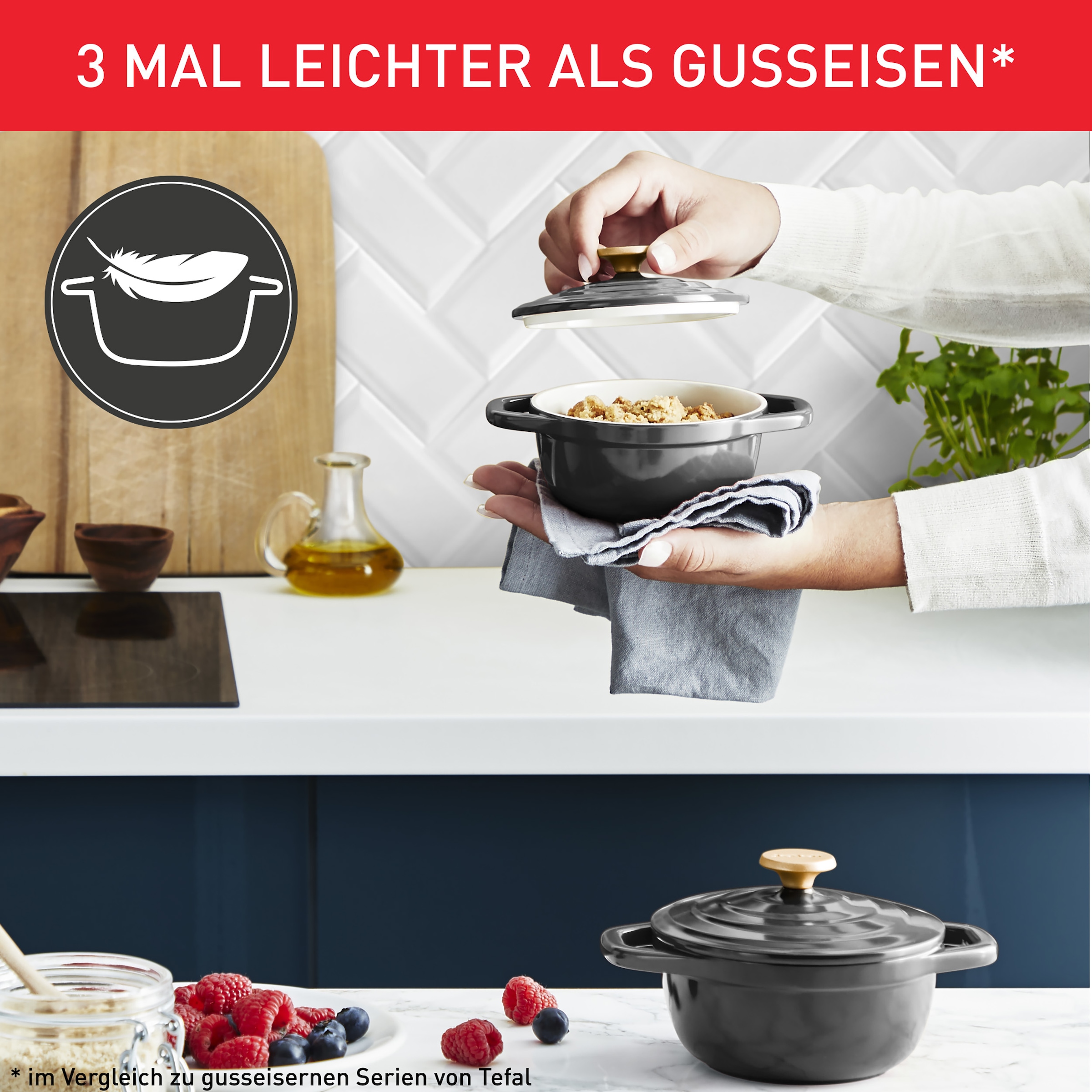 Tefal Topf-Set »Air« Set, 4 Stk. tlg. Aluminiumguss