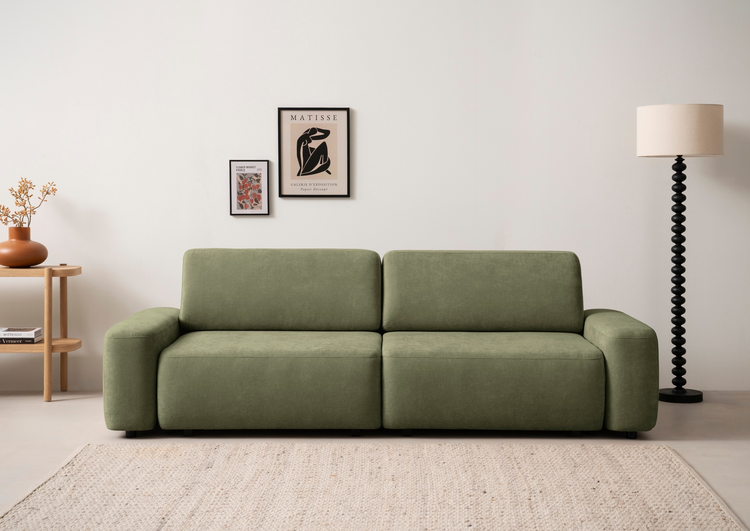 Home affaire 3-Sitzer »TORGE (257cm), Sofa,Schlafsofa in Cord, Samtvelours, günstig online kaufen