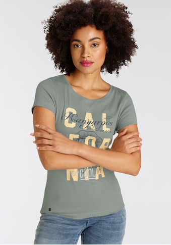 Print-Shirt, mit Logodruck im California-Style