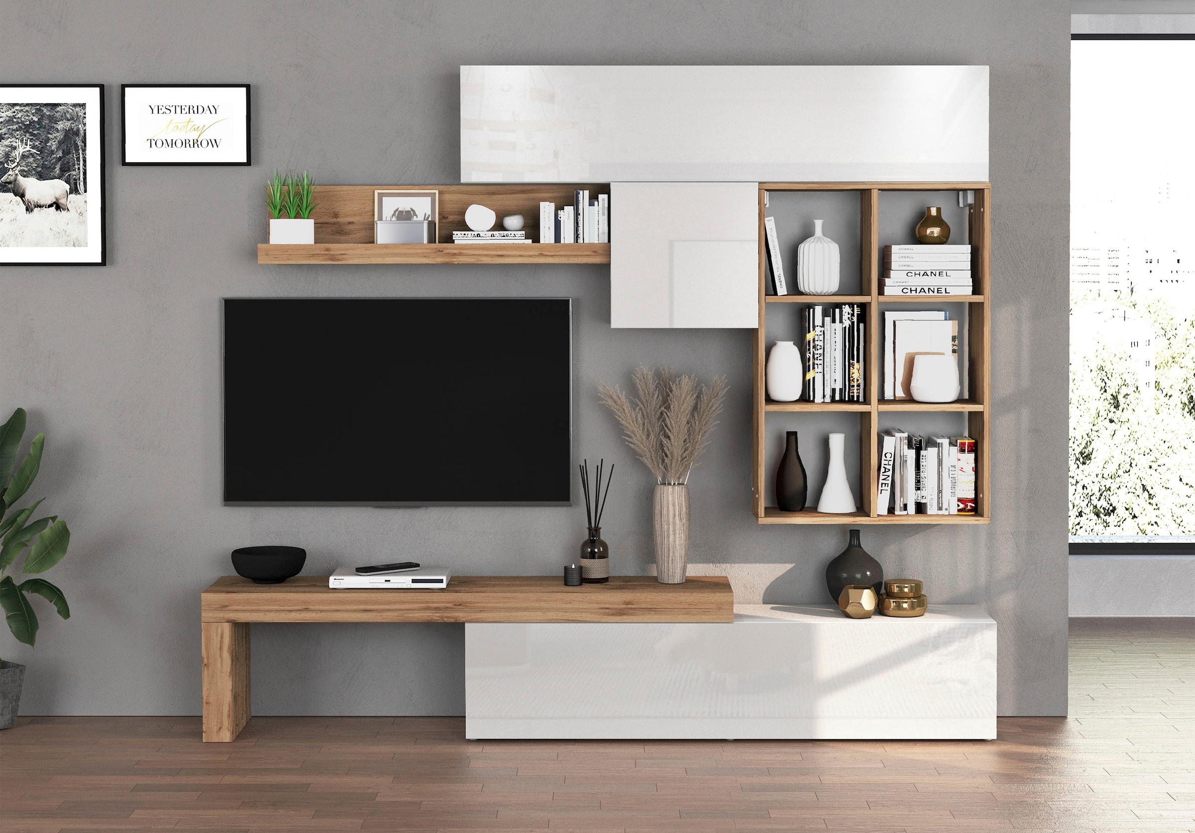 OTTO home Wohnwand »Chronos Wohnwand, Medienwand, 5-er set« 5 Stk. tlg.