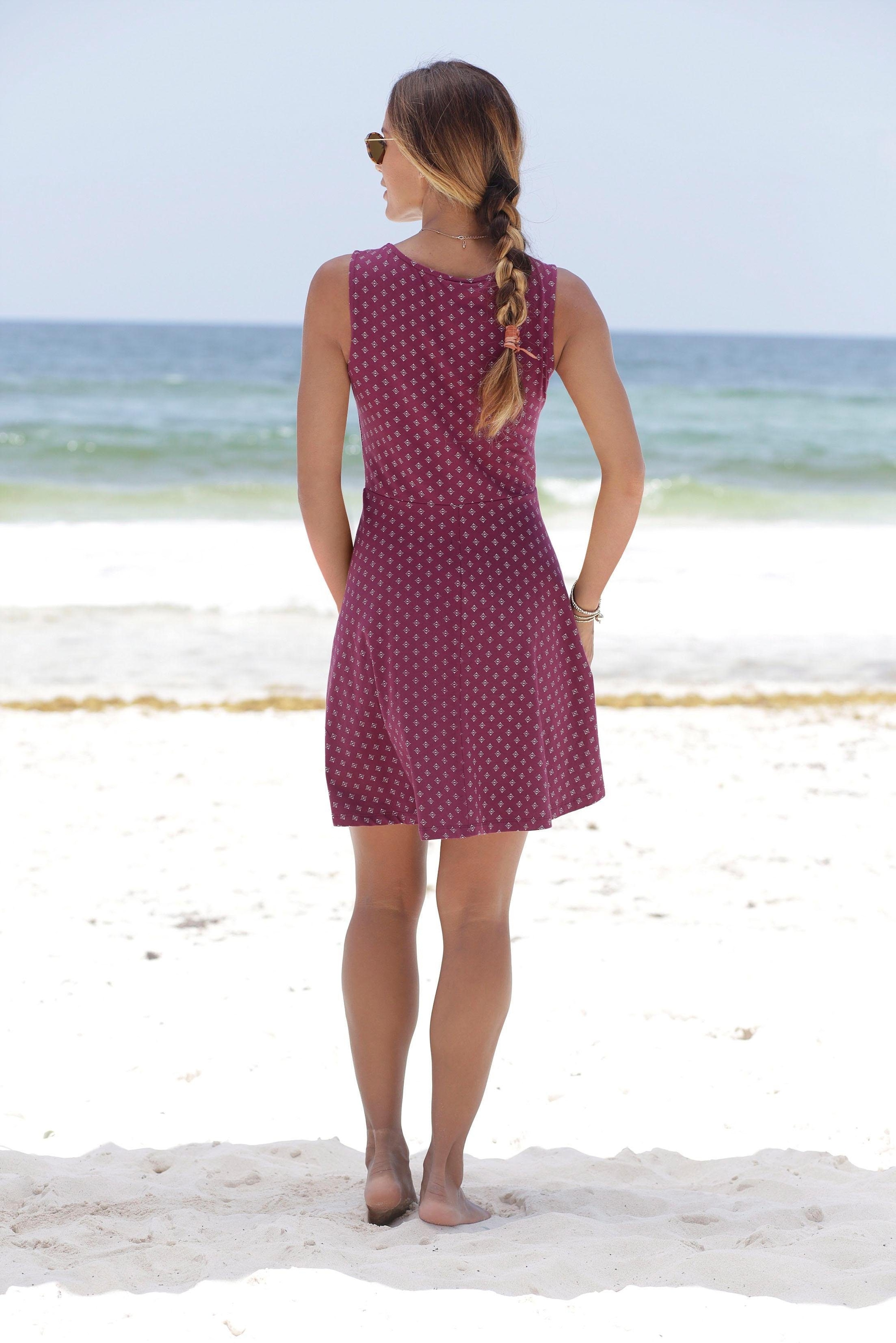 Beachtime Strandkleid, mit Alloverdruck, Sommerkleid aus elastischer Baumwolle
