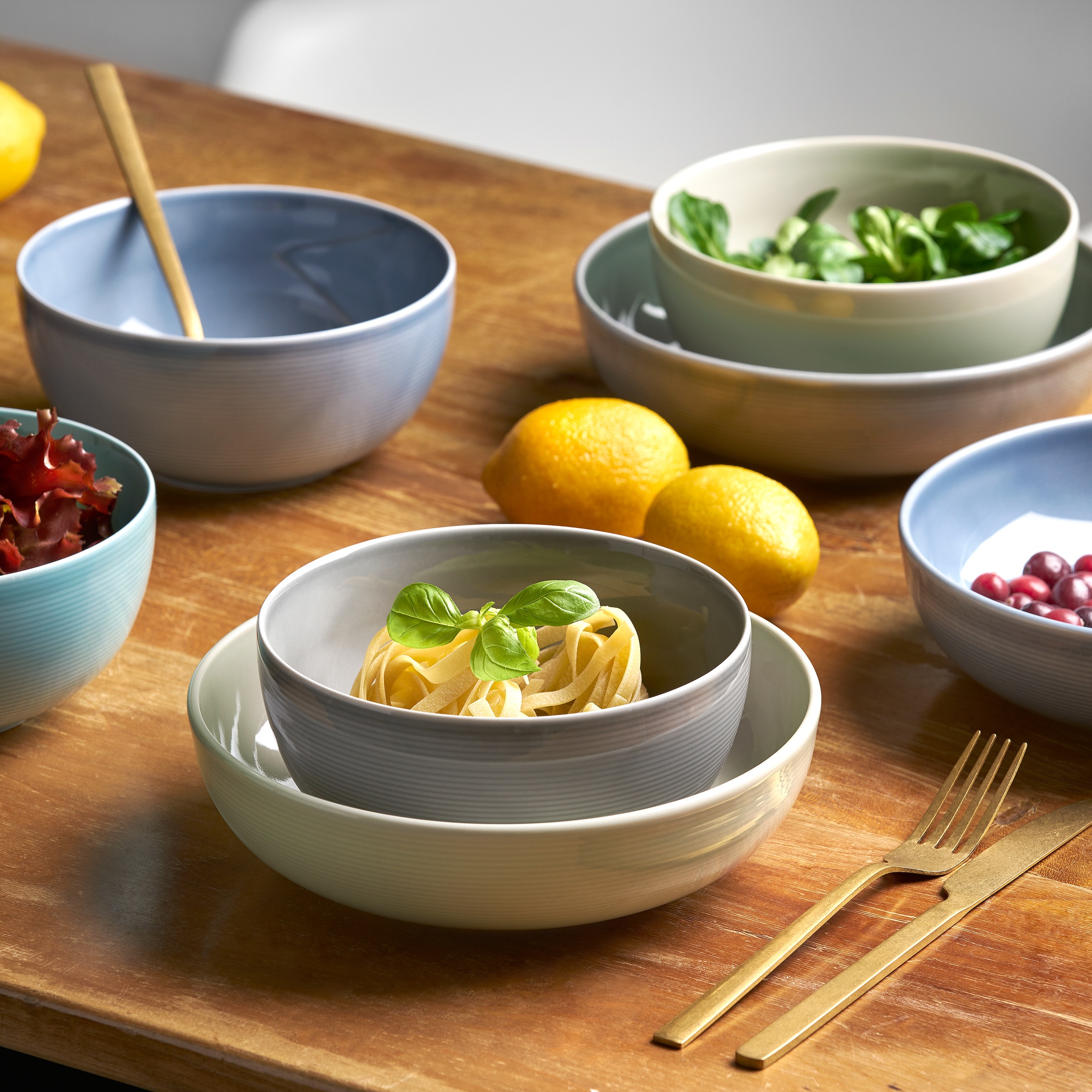 van Well Dessertteller »Jive, Teller 21 cm, 6 Stück«, (Set, 6 St.), dezentes Spiraldekor, spülmaschinen-und mikrowellengeeignet