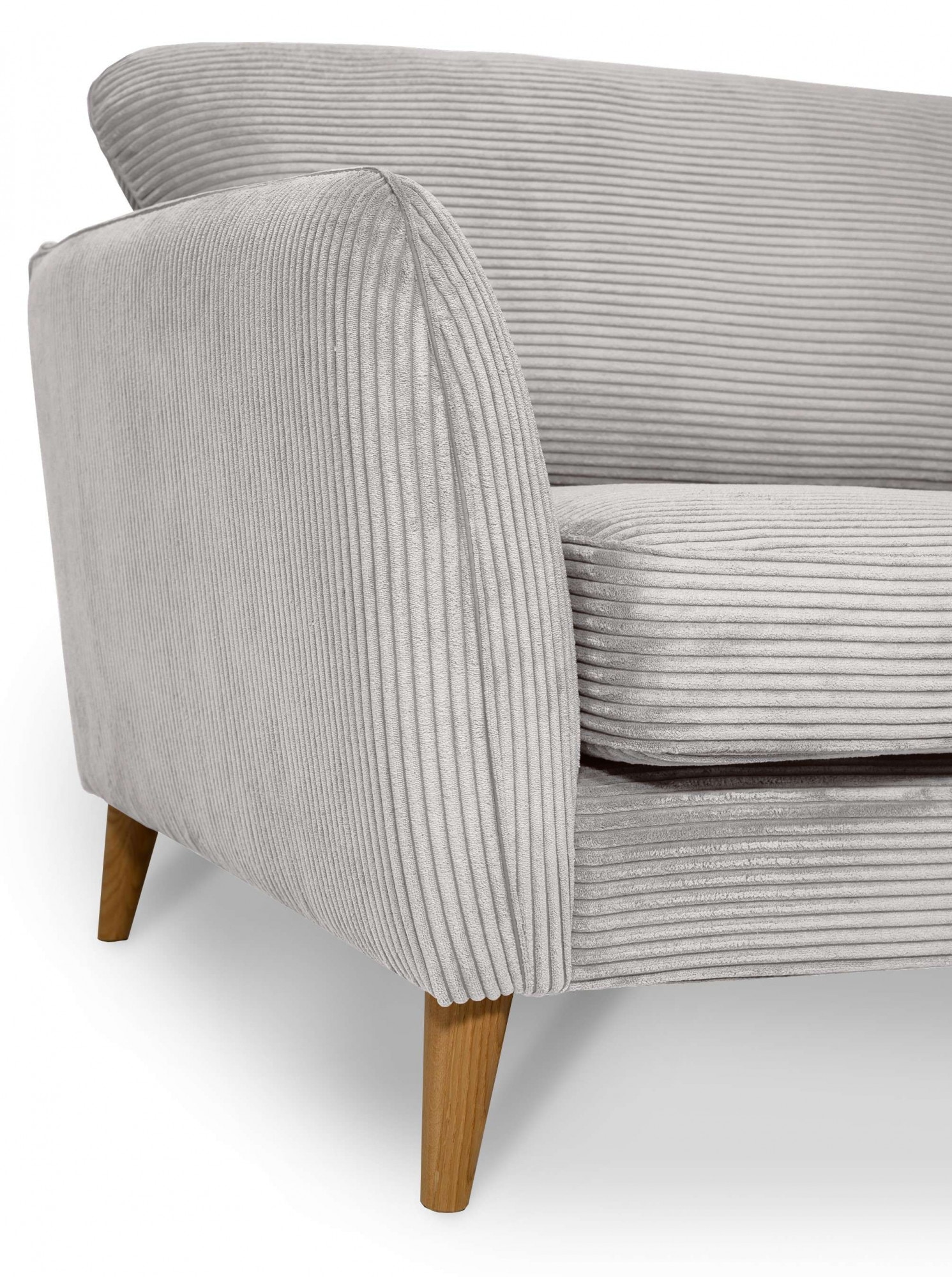 Home affaire 3-Sitzer »MARSEILLE 3er Sofa 206 cm, Cord, Flachgewebe, Struktur, Webstoff«, Massivholzbeine Eiche, Landhausstil, Wellenunterfederung