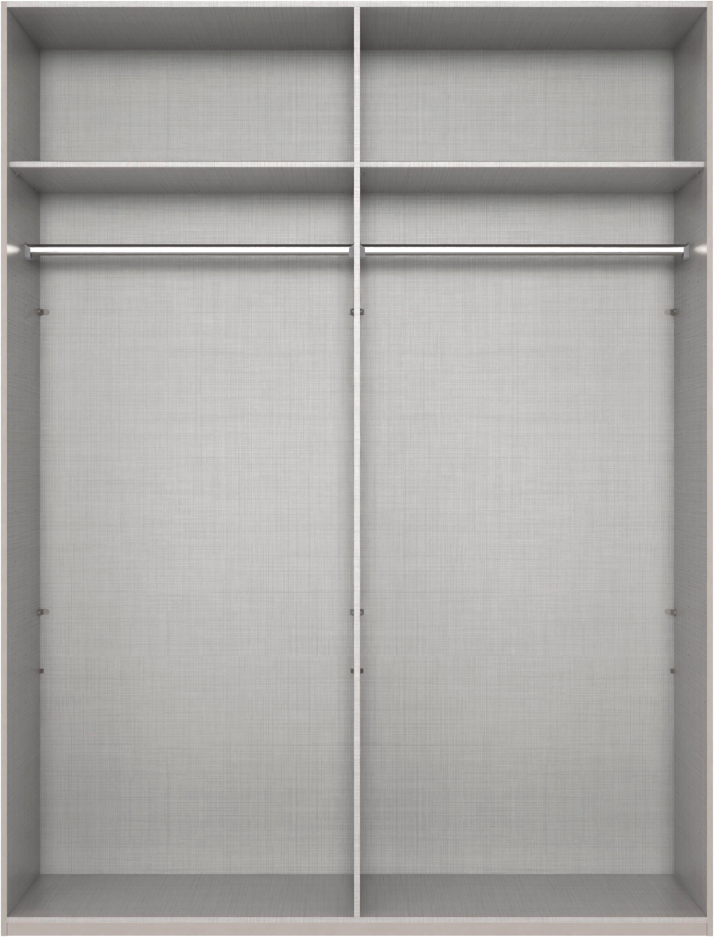 Wimex Kleiderschrank »Mugano,in 8 Breiten,3 Höhen,2 Tiefen, viele Farben, Made in Germany«, (in Basic oder Premium Ausstattung mit 2 weiteren Einlegeböden), mit langen oder kurzen Griffen aus Metall, mit oder ohne Spiegel
