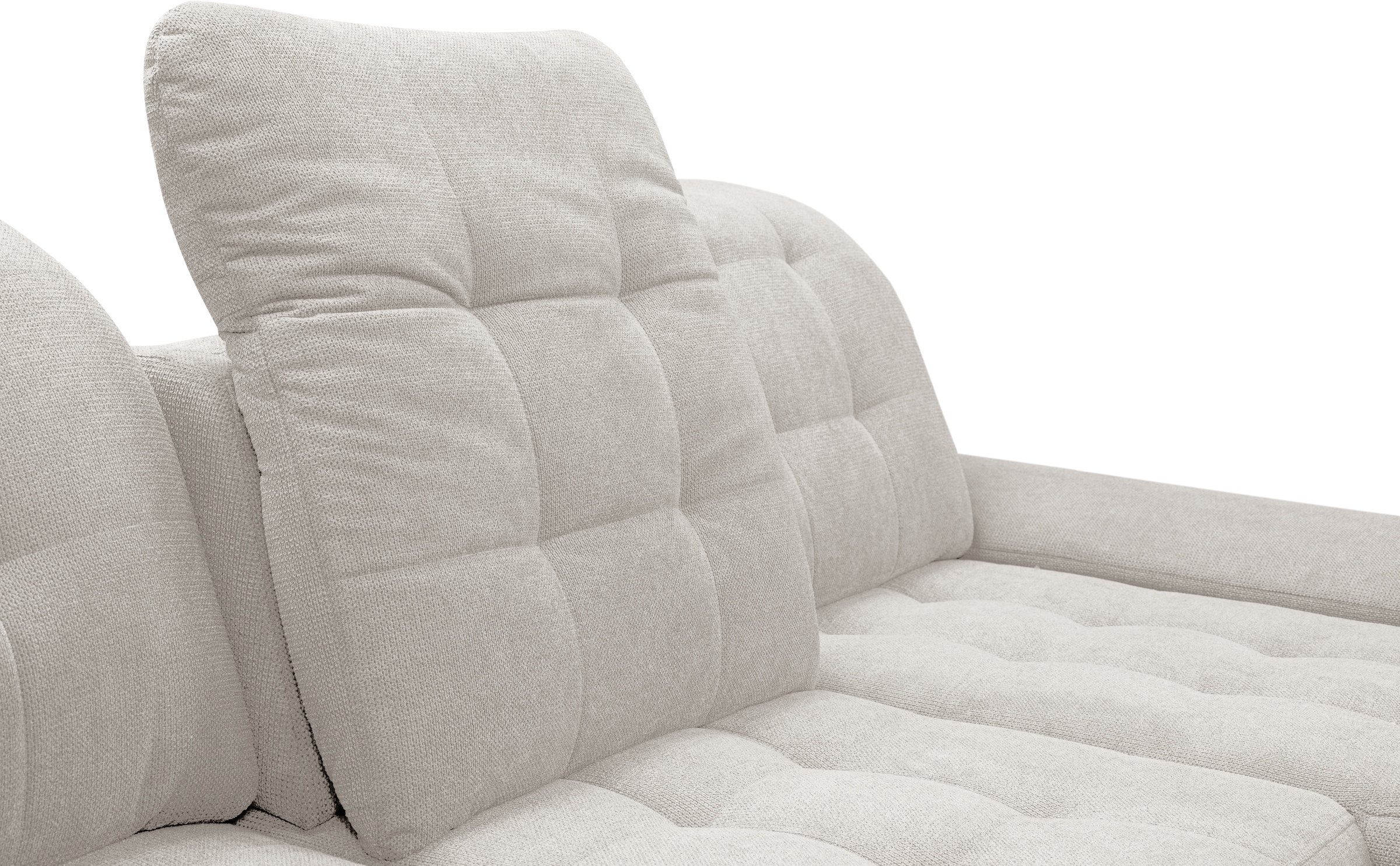 WERK2 Ecksofa Carmen, Sofa, Eckcouch mit Schlaffunktion, Bettkasten und Sitztiefenverstellung