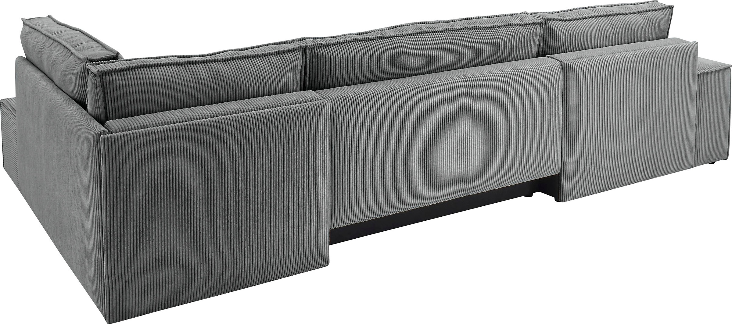 Home affaire Wohnlandschaft »SHERWOOD 329 cm, U-Form, Schlafsofa,«, Schlaffunktion m. Bettkasten (194x139 cm), Cord, Vintage, Samtvelours