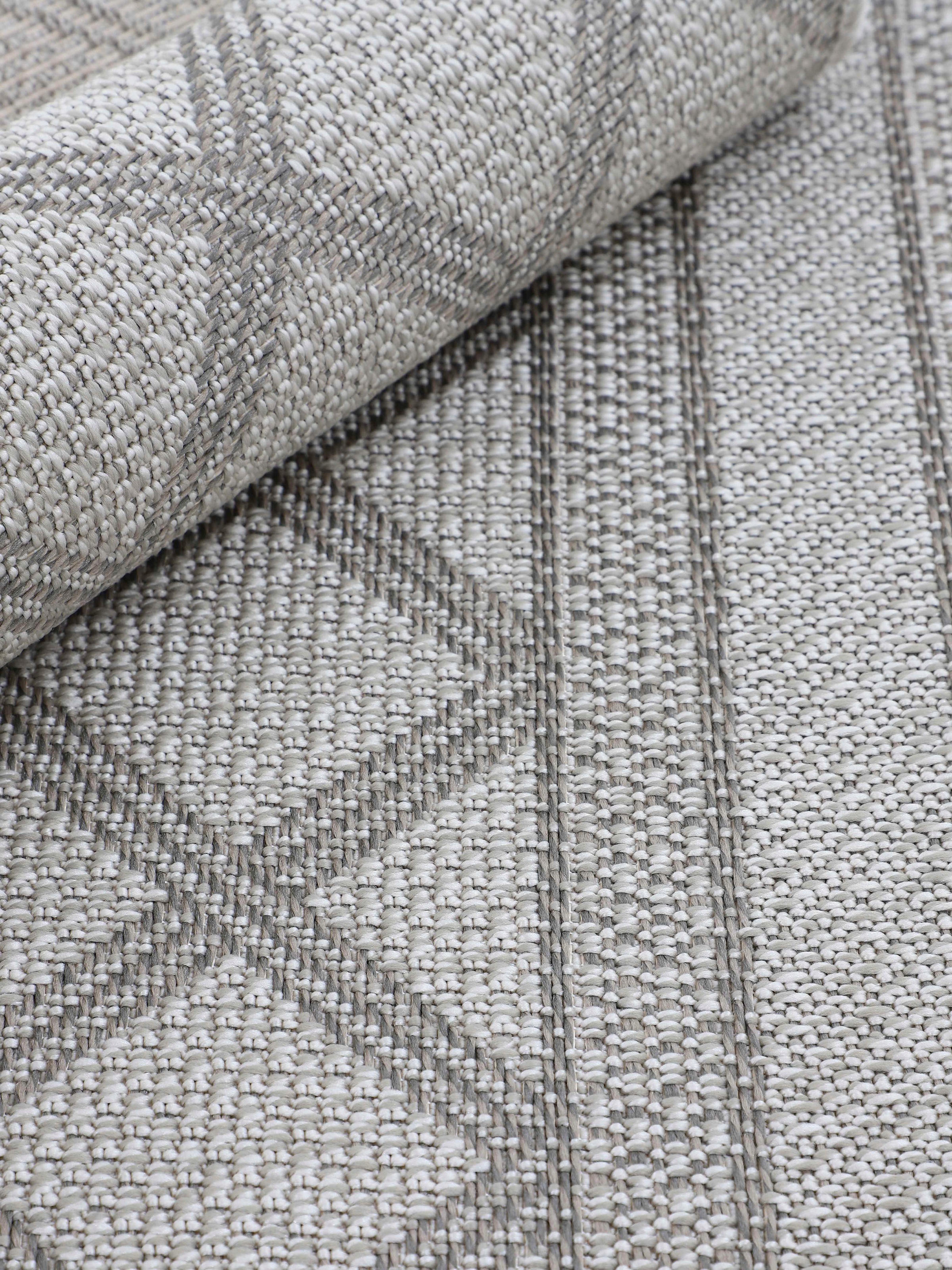 carpetfine Teppich »Boho 104«, rund, 4 mm Höhe, robustes Flachgewebe, Sisal Optik, UV-beständig, Außenbereich
