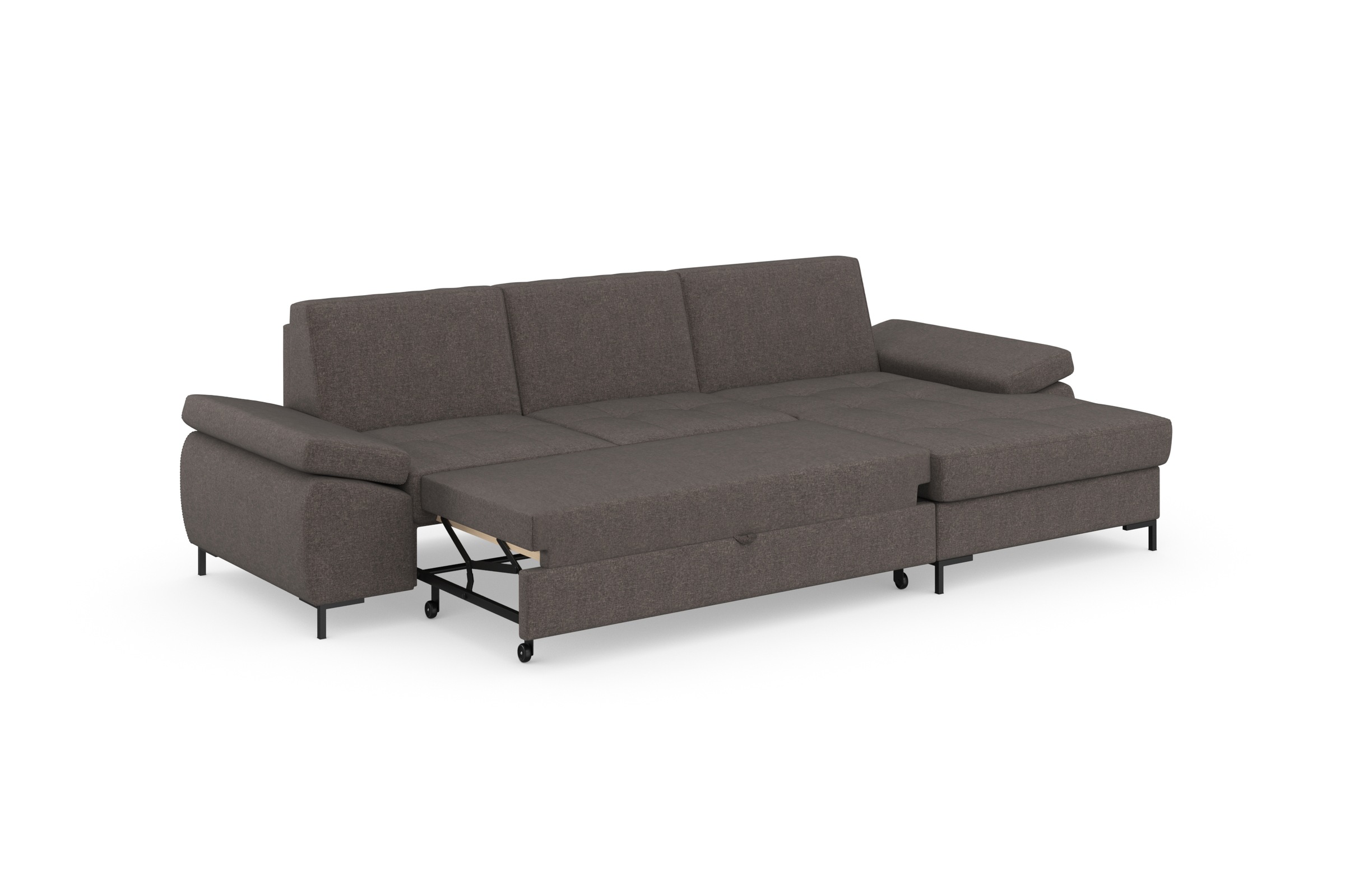 DOMO collection Ecksofa »Capelo L-Form«, mit Armteilverstellung, wahlweise mit Bettfunktion, Federkern