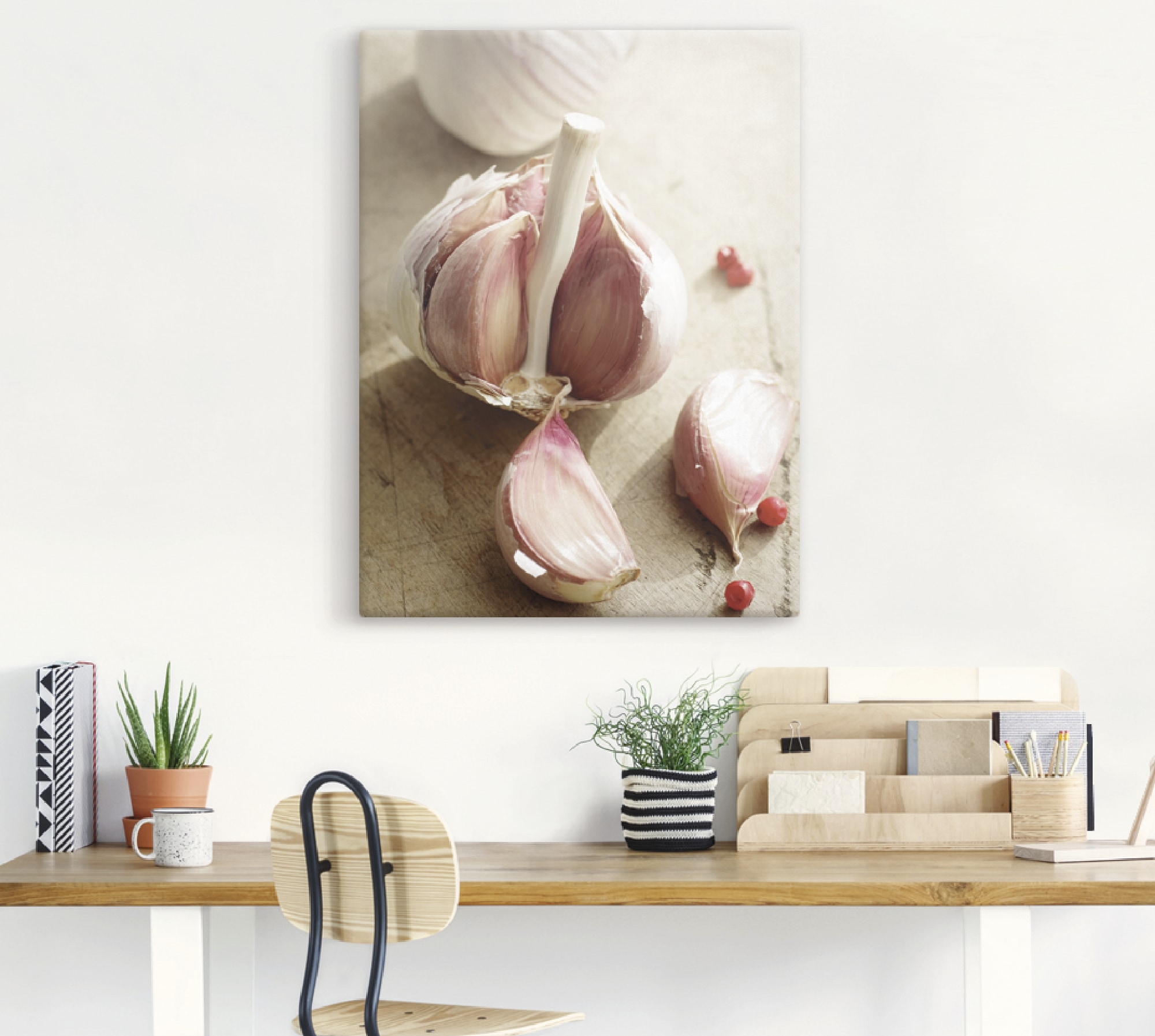 Artland Leinwandbild »Frisches aus der Knoblauch Knolle«, Lebensmittel, (1 St.), auf Keilrahmen gespannt