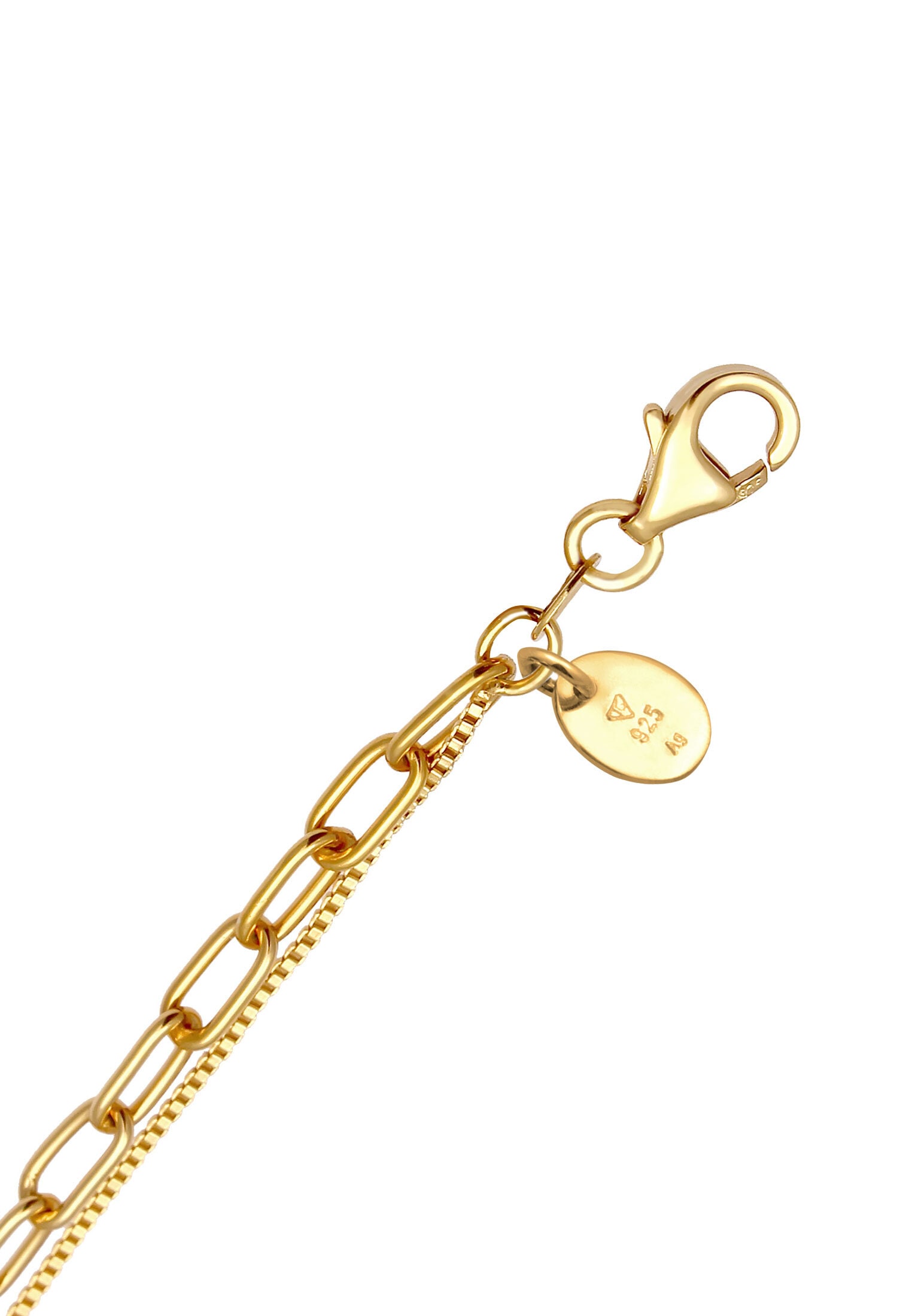 Elli Premium Gliederkette »Layer Plättchen Layer Figaro 2-lagig 925 Silber«