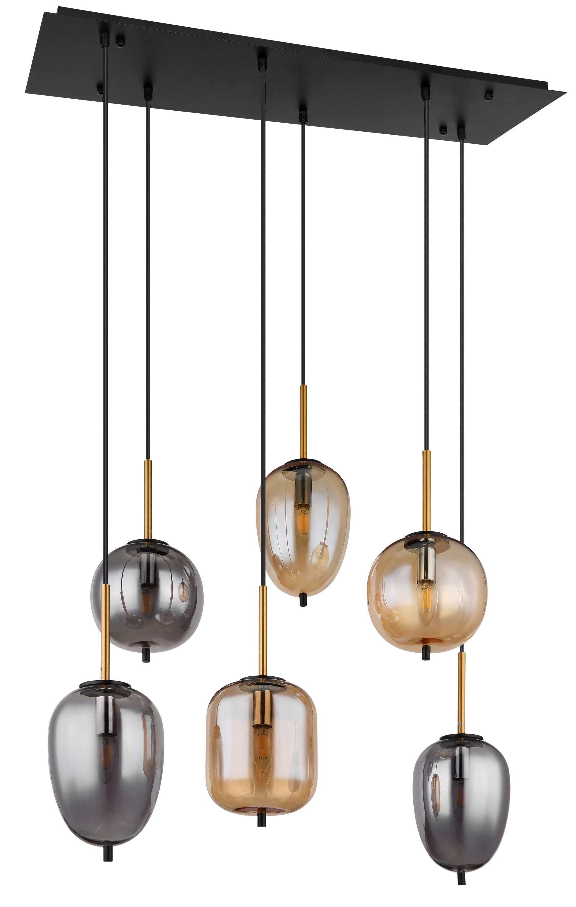 GLOBO LIGHTING Hängeleuchte »BLACKY«, Leuchtmittel E14   ohne Leuchtmittel, günstig online kaufen