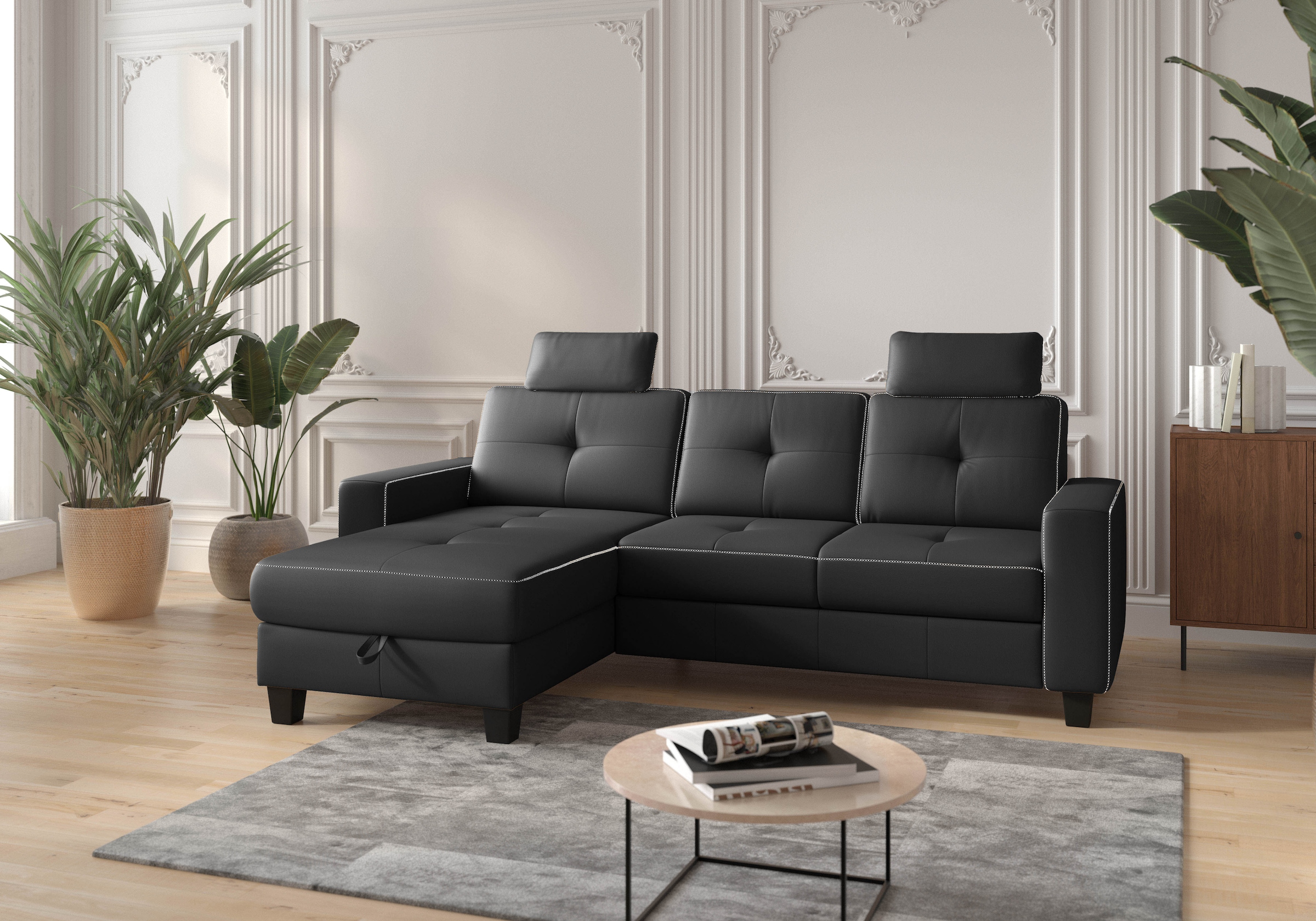 Places of Style Ecksofa »Varese«, wahlweise mit Bettfunktion und Bettkasten günstig online kaufen