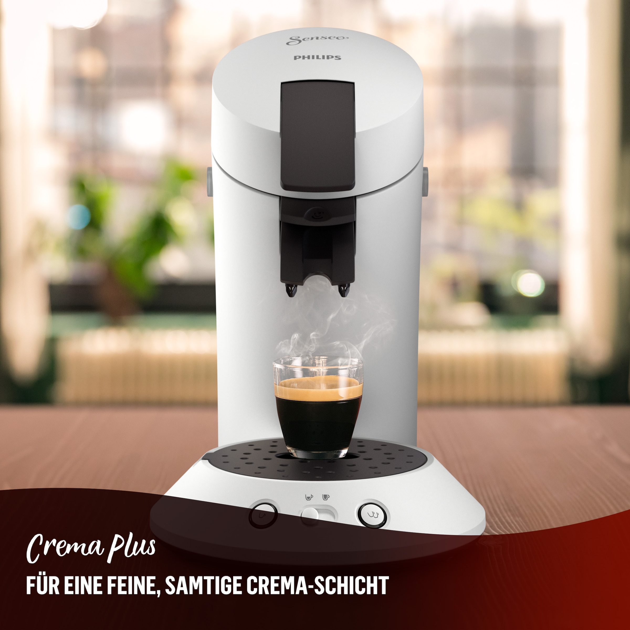 Philips Senseo Kaffeepadmaschine »Original Plus CSA210/10, mit zwei Kaffee-Einstellungen«, aus 28% rec. Plastik, inkl. Gratis-Zugabe (Wert 5 € UVP)