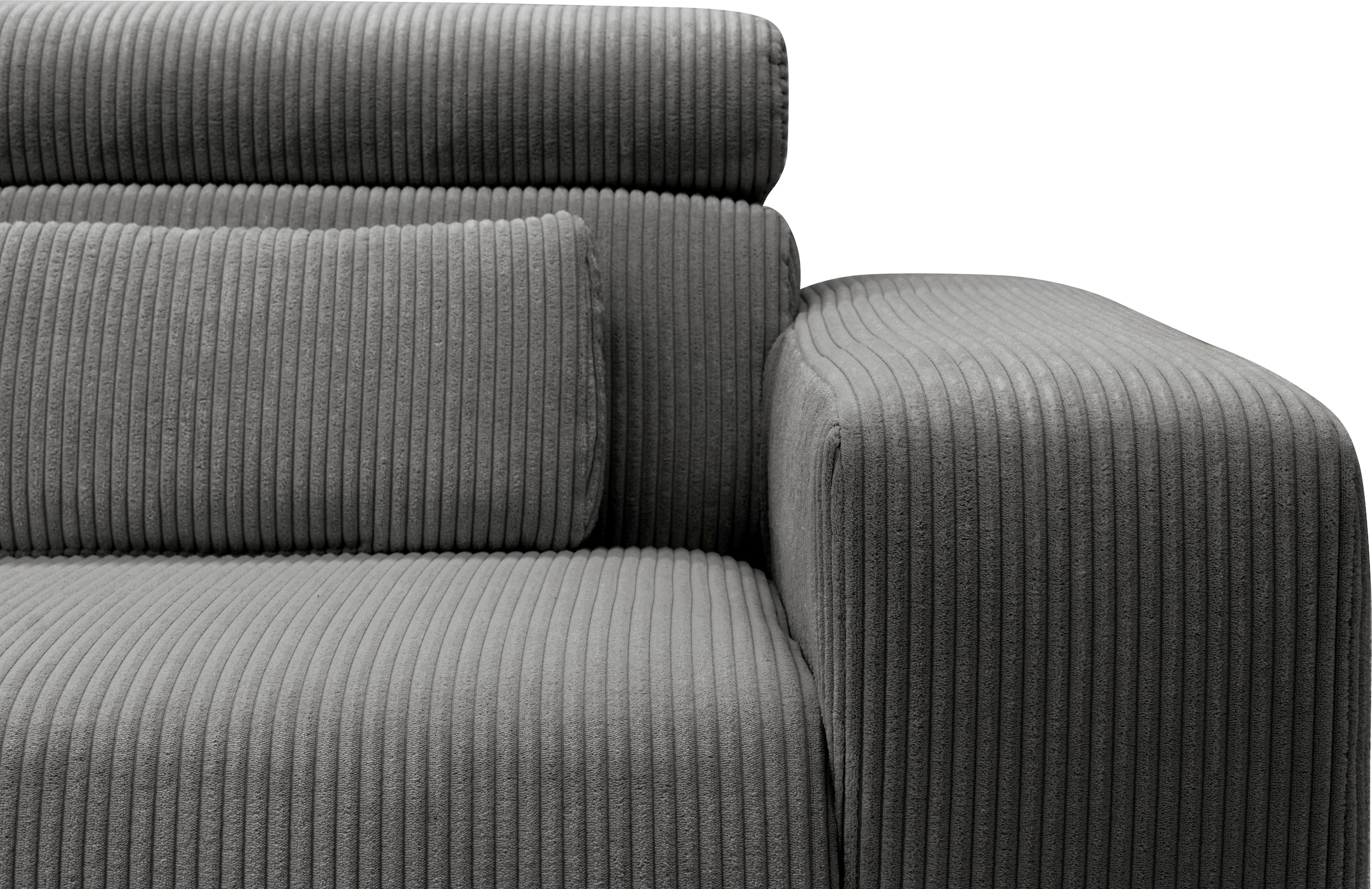 DOMO collection Ecksofa »Brandon große Ausführung B/T/H: 289/177/80 cm, auch in Leder und Cord«, mit Kopfteilverstellung, wahlweise Sitztiefenverstellung, L-Form