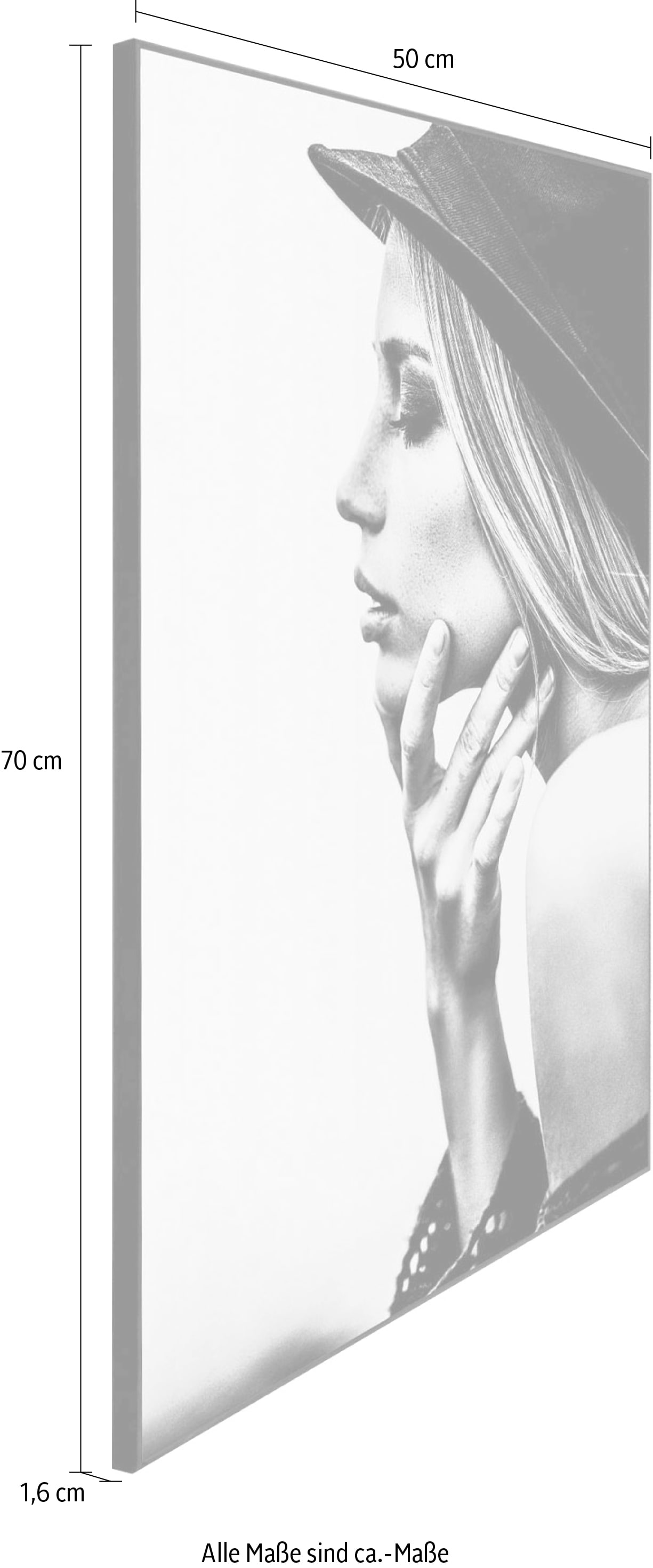 Reinders! Wandbild »Slim bestellen auf Rechnung Frame Black Female Profile« 50x70