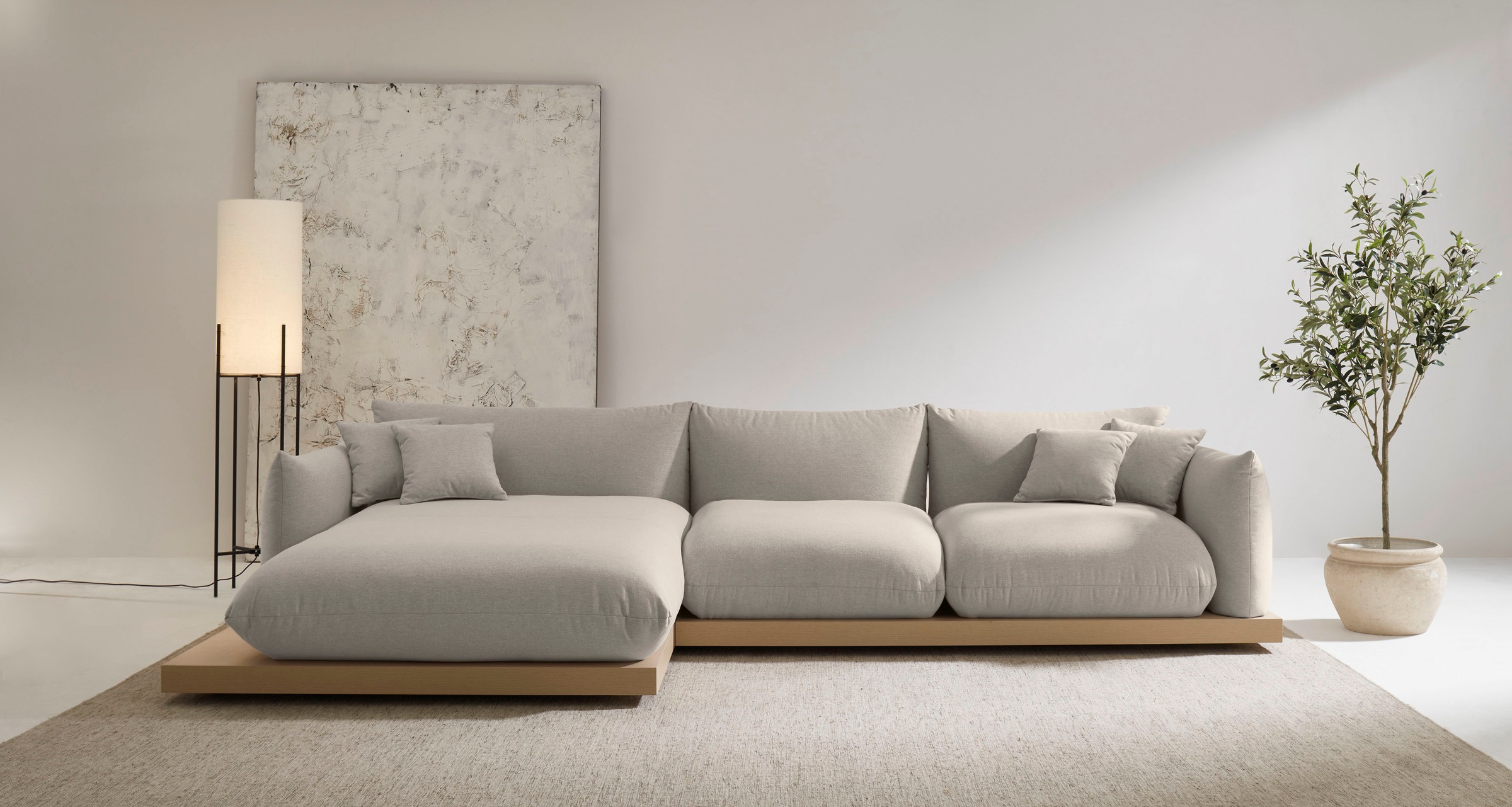OTTO home Ecksofa »Kalix, Polsterecke mit kräftigem Holz-Plateau, moderne C günstig online kaufen