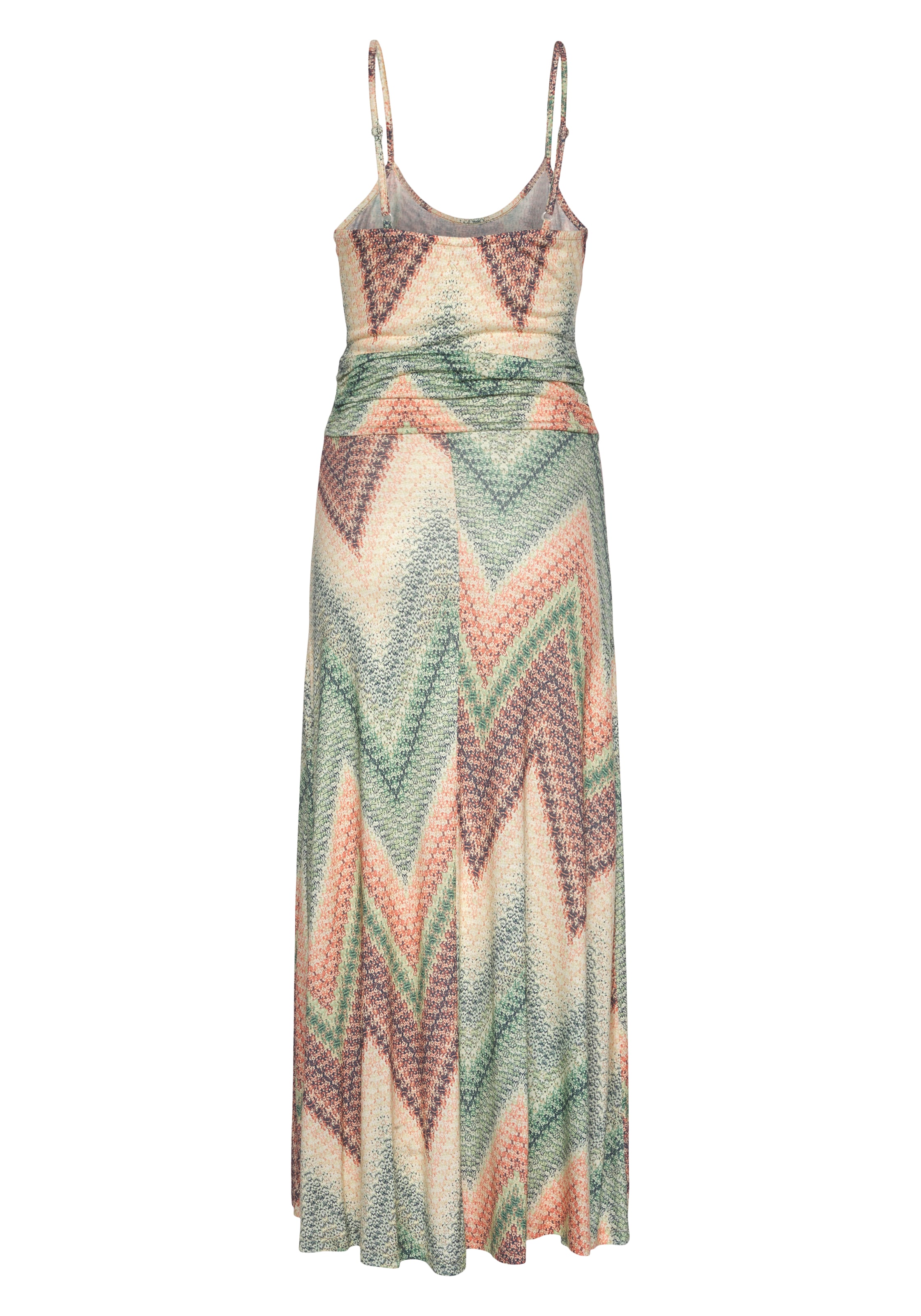 LASCANA Midikleid, mit sommerlichem Print und Schlitz, Sommerkleid, Strandkleid