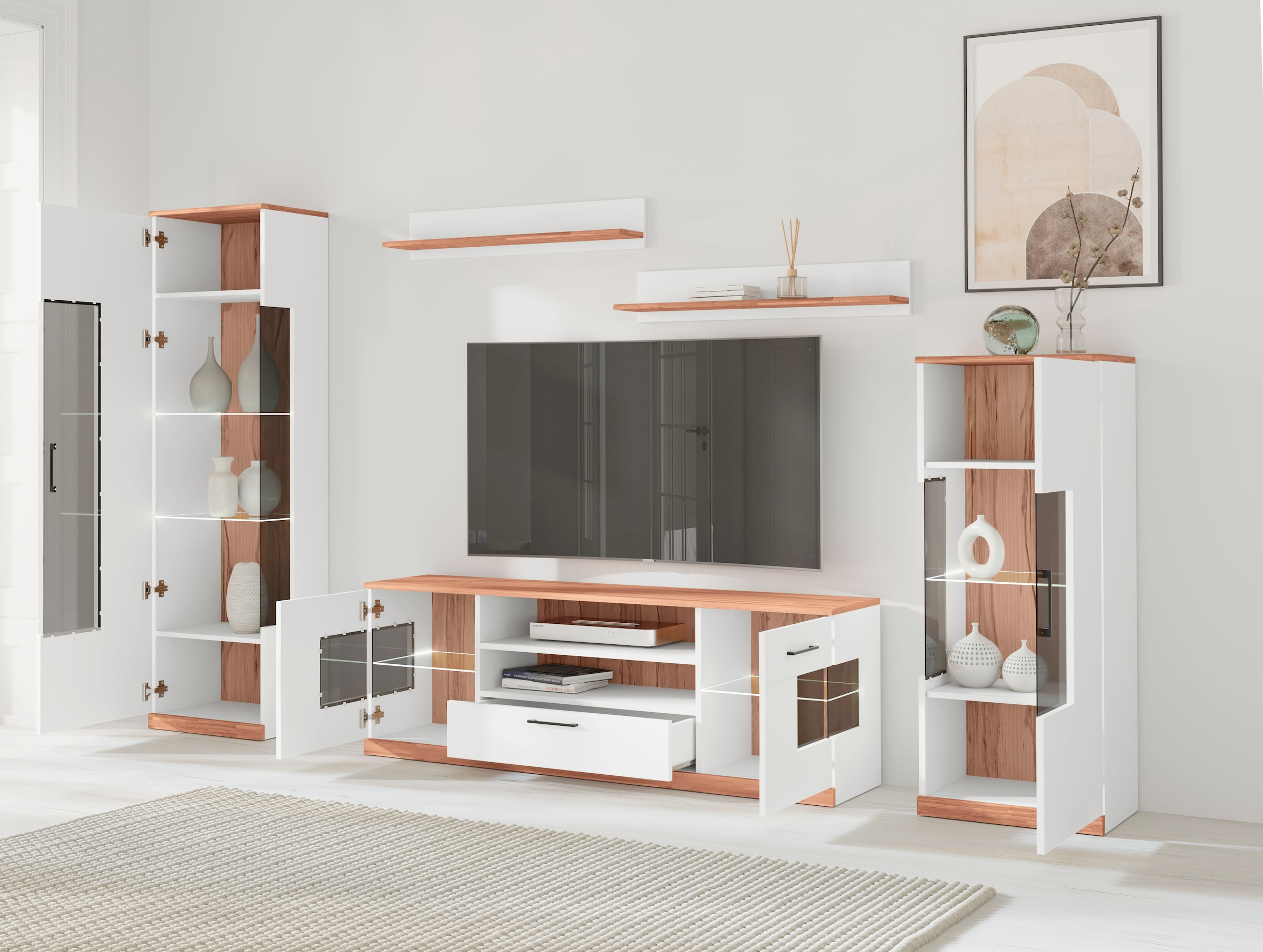 Home affaire Wohnwand »Ribe Wohnwand Set-5 St.« Set, 5 Stk. tlg.