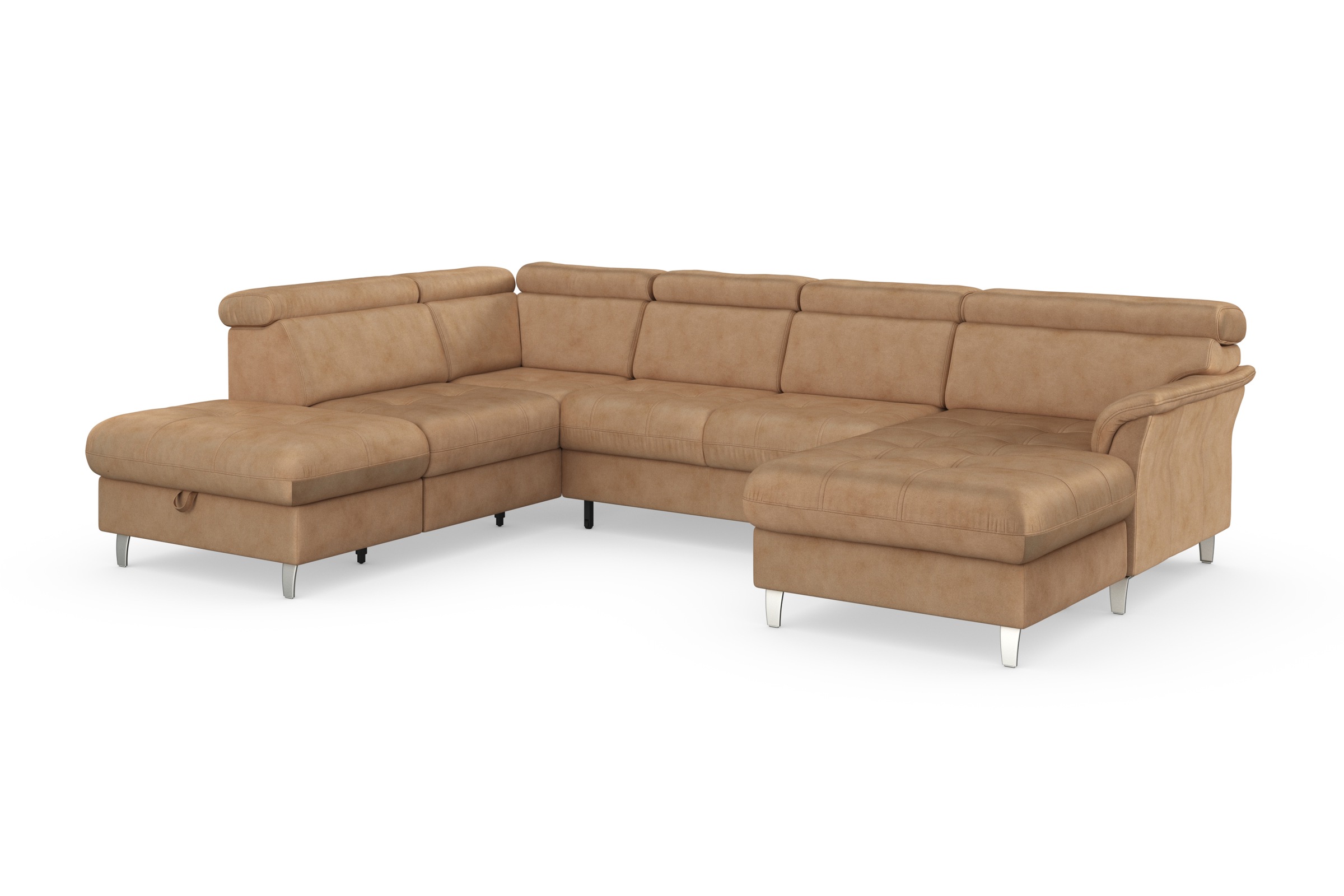 sit&more Wohnlandschaft »Marano U-Form«, inklusive Kopfteilverstellung, wahlweise mit Bettfunktion, Bettkasten