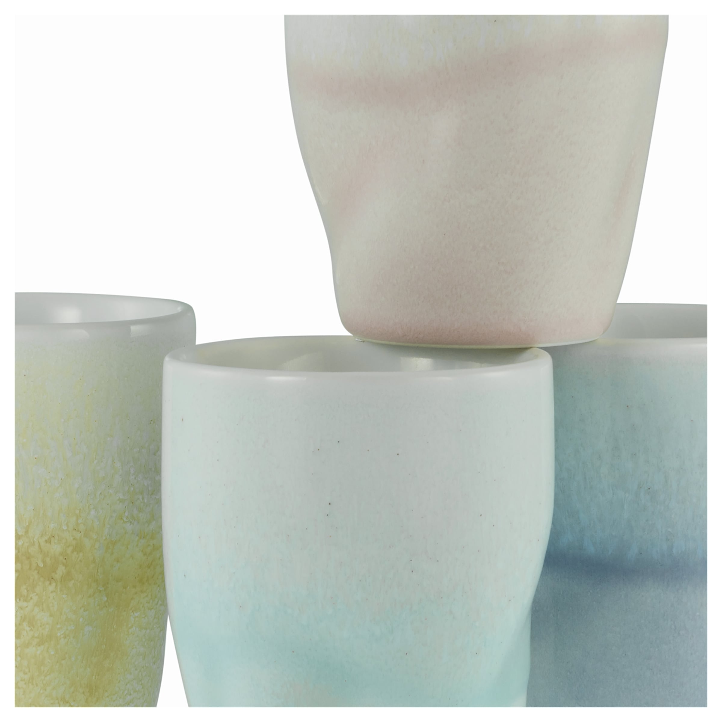 CreaTable Becher »Squeezy Maytime, Kaffeebecher 4-tlg« Einzigartige Optik, Reaktivglasur