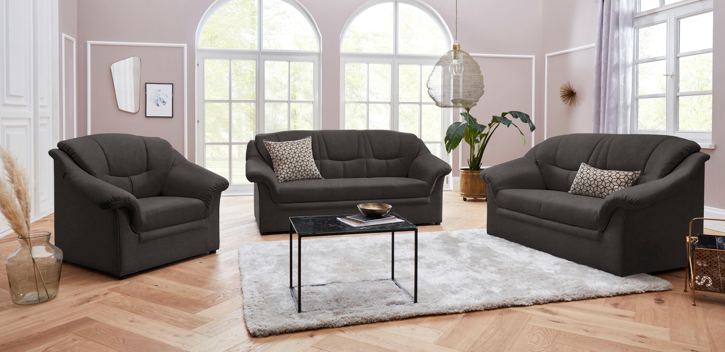 DOMO collection 2-Sitzer »Mezia kompakt für kleine Räume, Breite 146cm, komfortabel und zeitlos,«