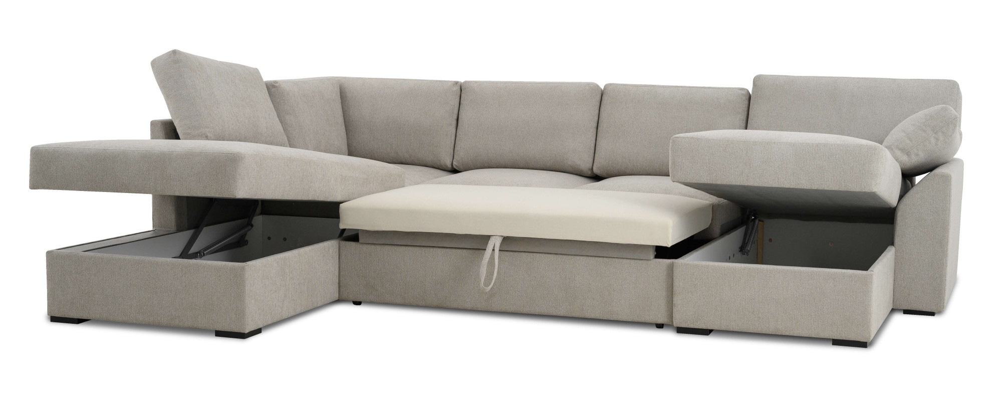Home affaire Wohnlandschaft »Citry«, Breite 309 cm, Chenille, Bettfunktion, Bettkasten, U-Form