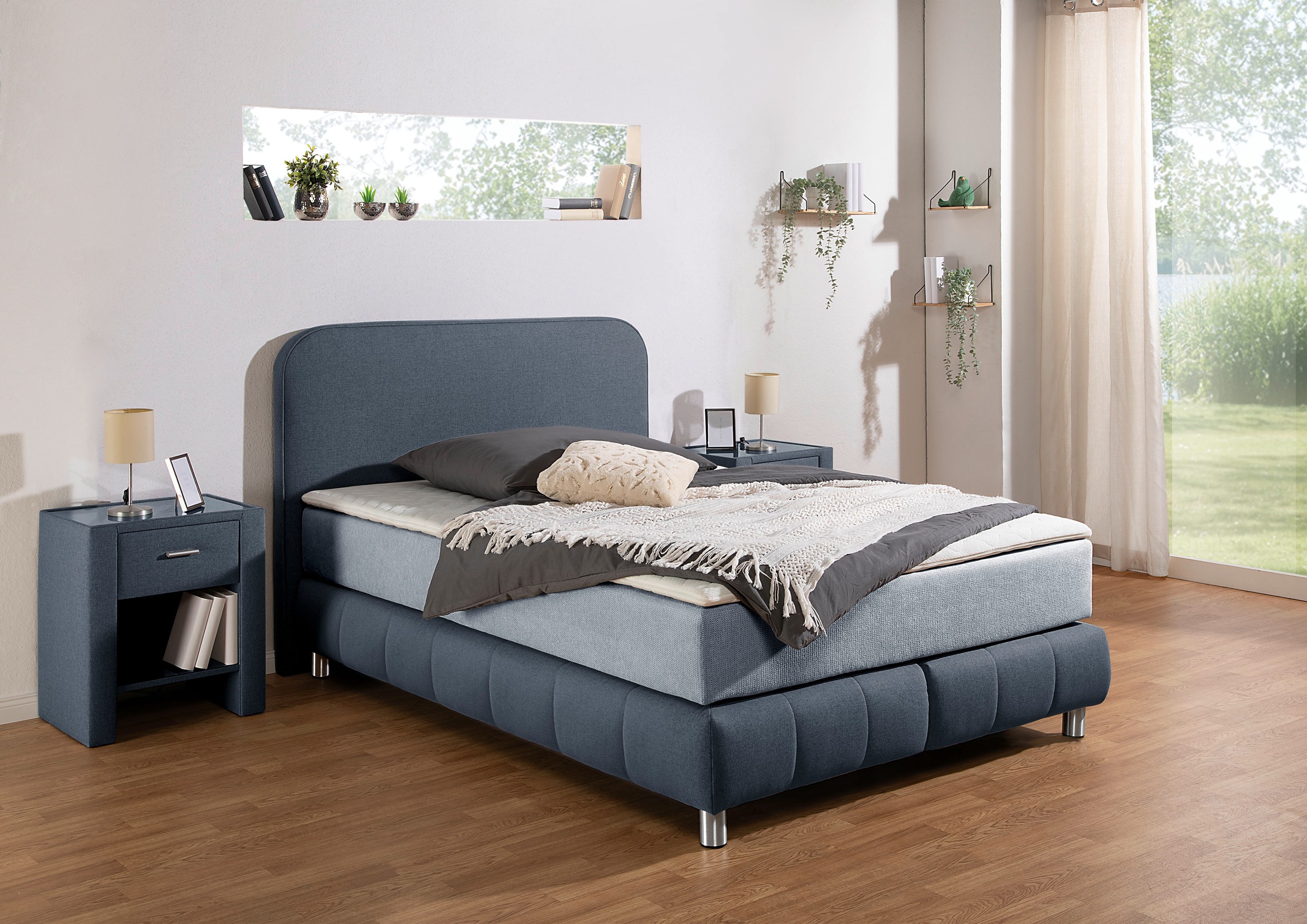 Home affaire Boxspringbett »Cesson, in verschiedenen Breiten«, inkl. Topper günstig online kaufen