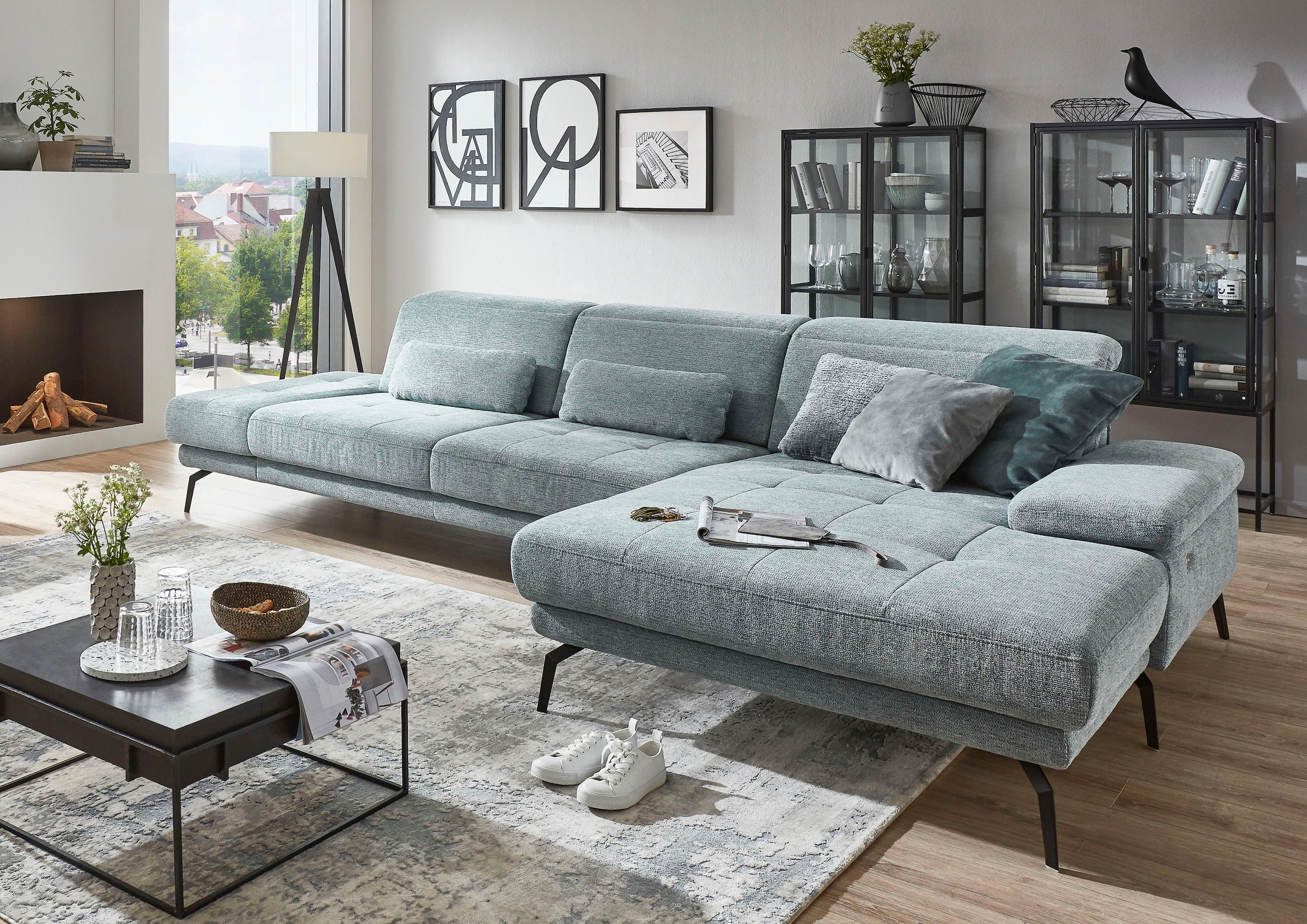 Die PlanBar Ecksofa »MP-IN20126 L-Form mit Kaltschaum-Polsterung«, mit Kopfteilverstellung, optional Sitztiefen- & Armteilverstellung