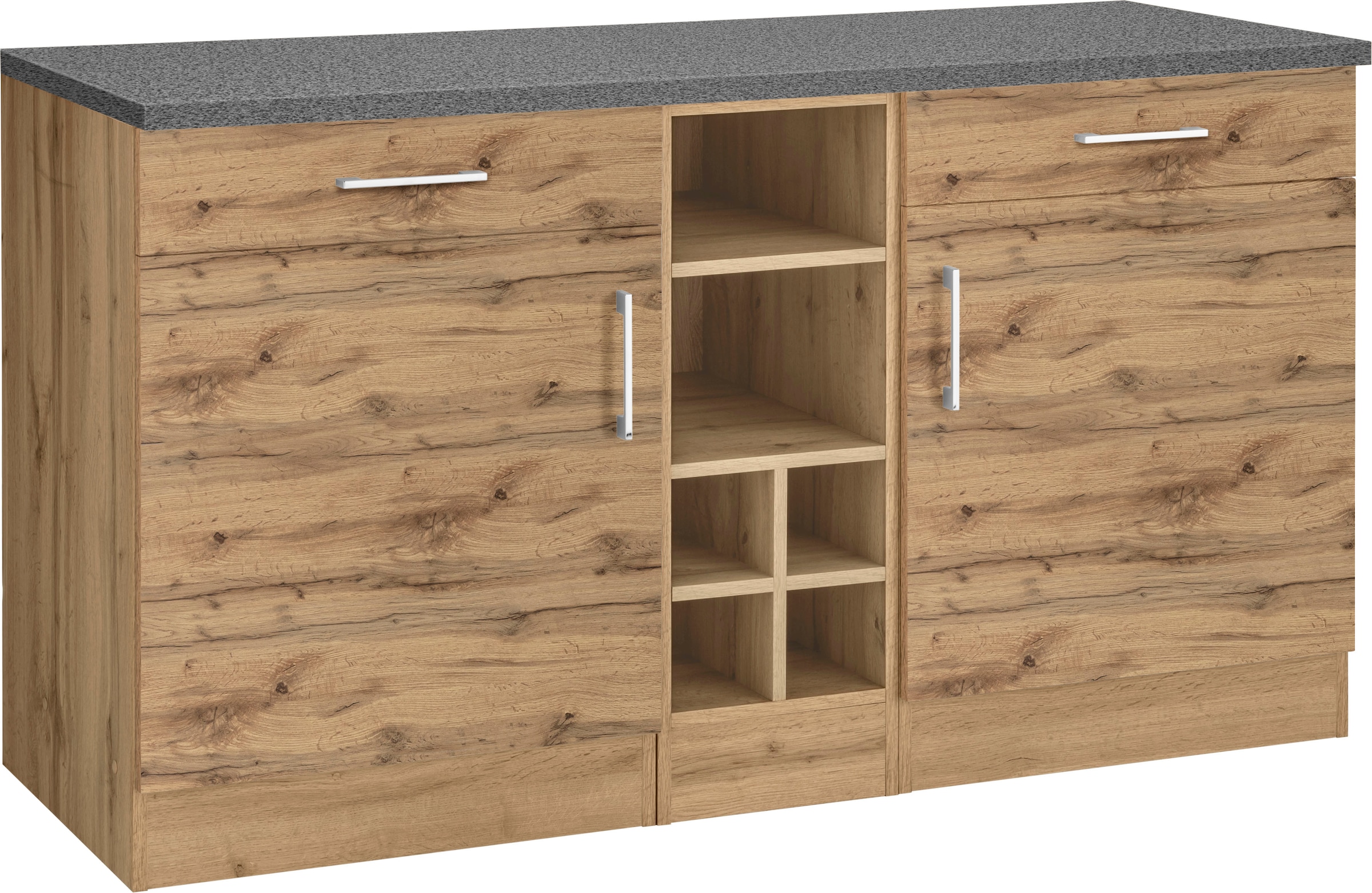 KOCHSTATION Unterschrank »KS-Colmar«, 150 cm breit, 2 Schubkästen, 2 Türen, 6 Fächer, für viel Stauraum
