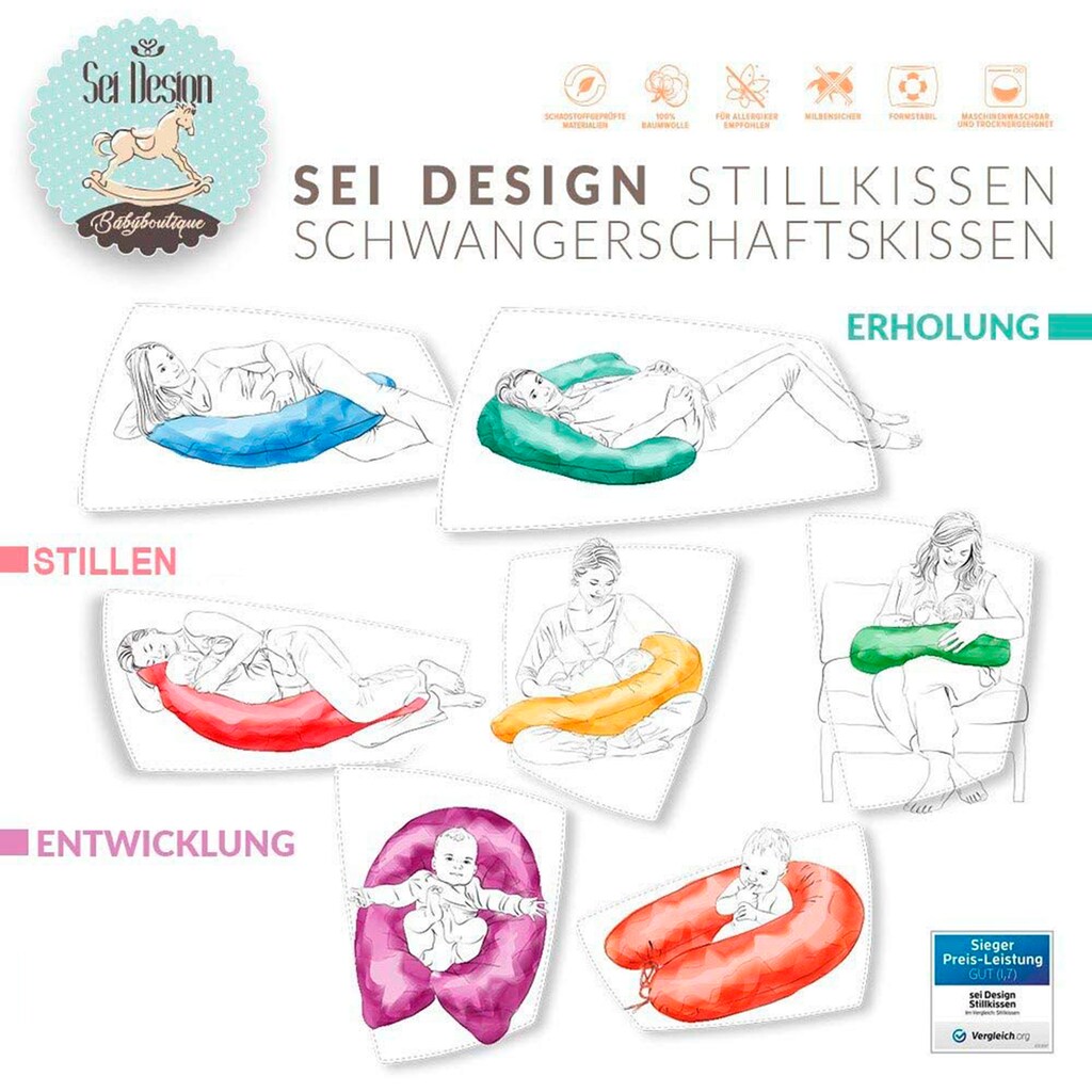 SEI Design Stillkissen »Panda mintgrün EPS-Perlen«, mit hochwertiger Stickerei